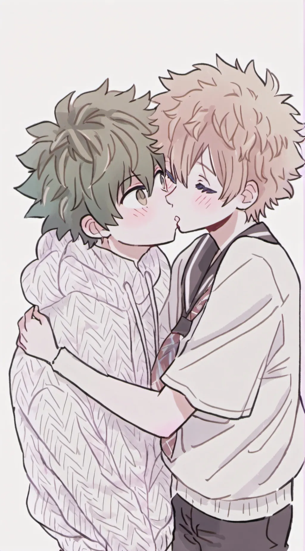 ai character: Bakugo and deku background