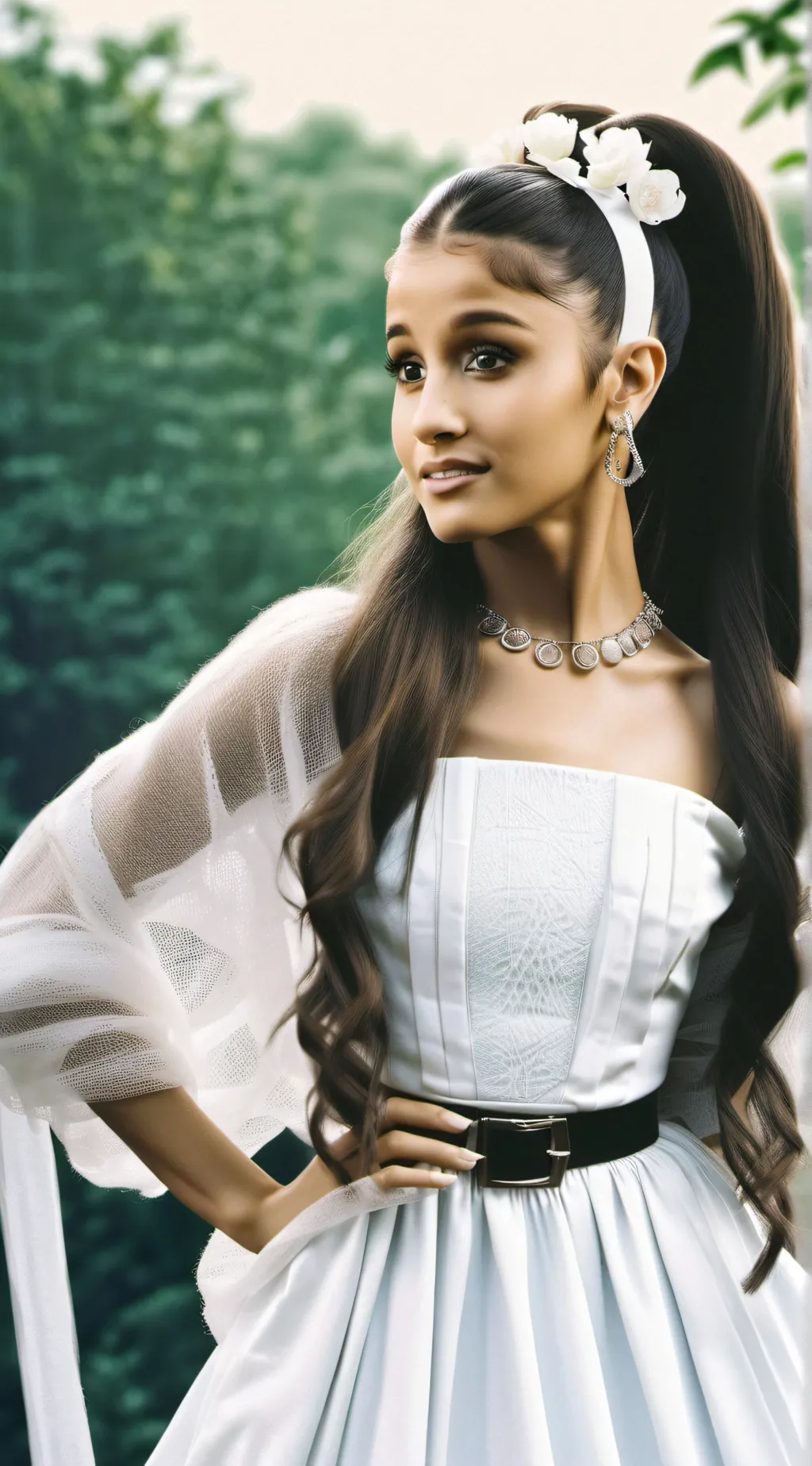 ai character: Ariana grande  background