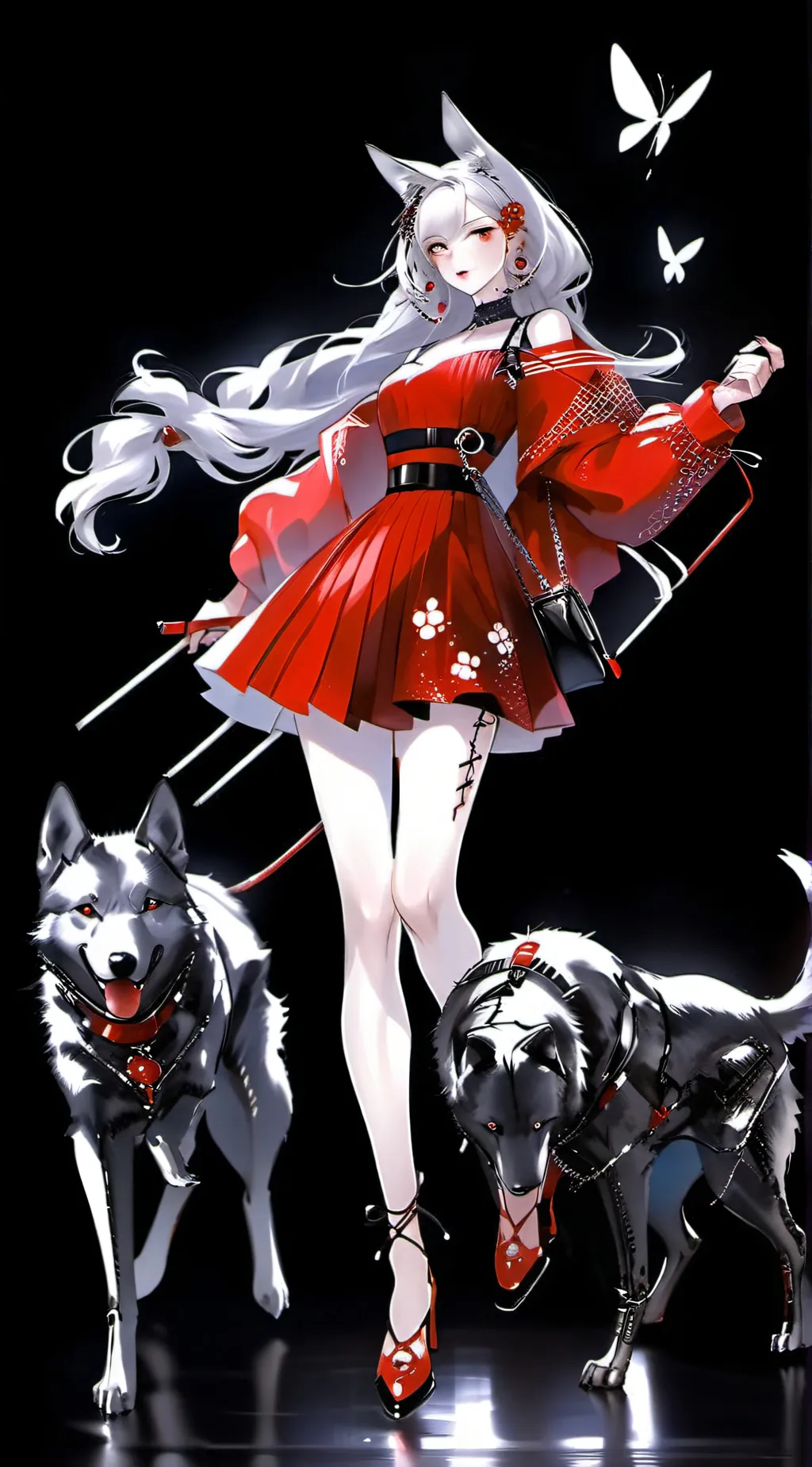 ai character: Wolves vs dogs background
