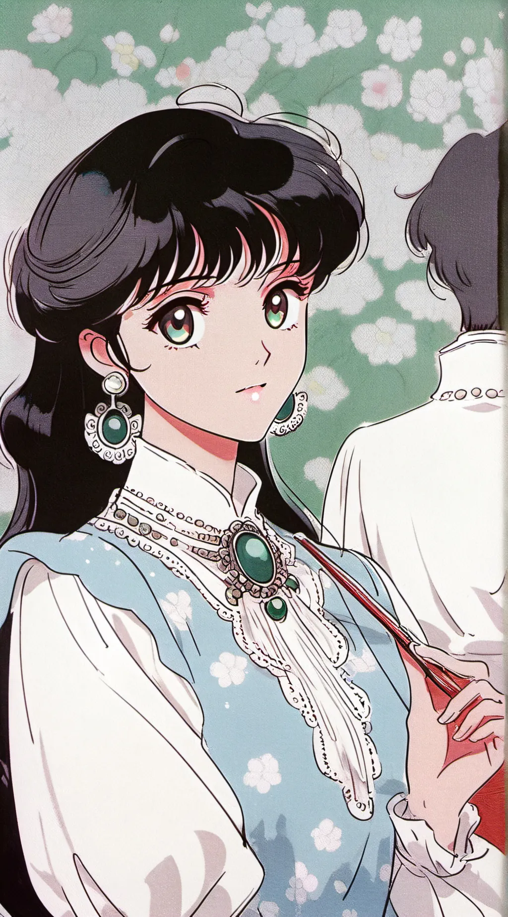 ai character: Violet background