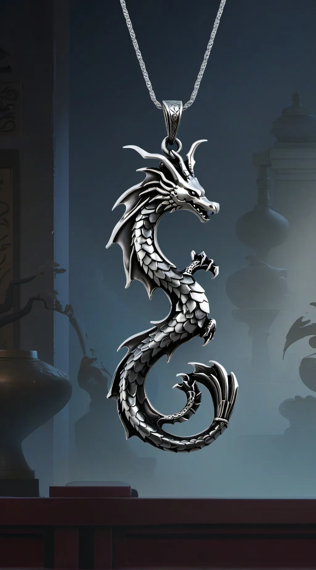ai character: Dragon pendant  background