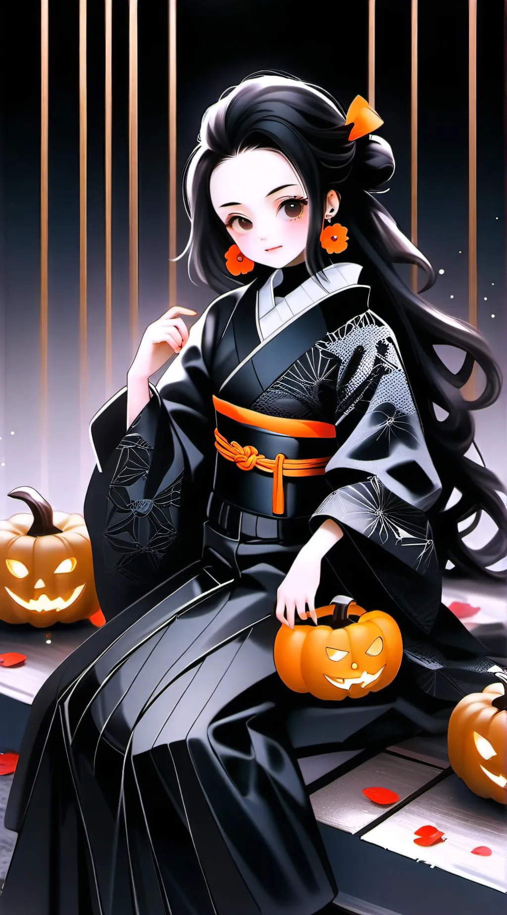 ai character: DEMON SLAYER❤️🧡 background