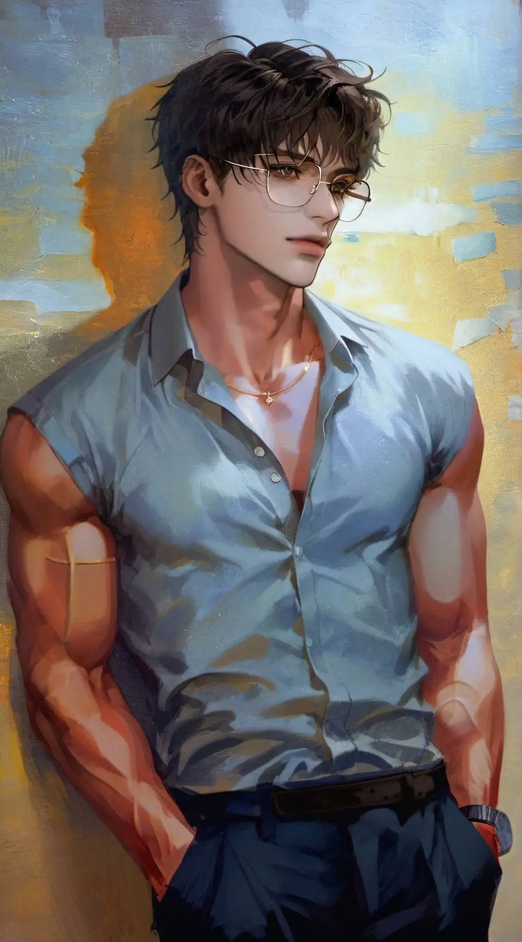 ai character: Damon  background