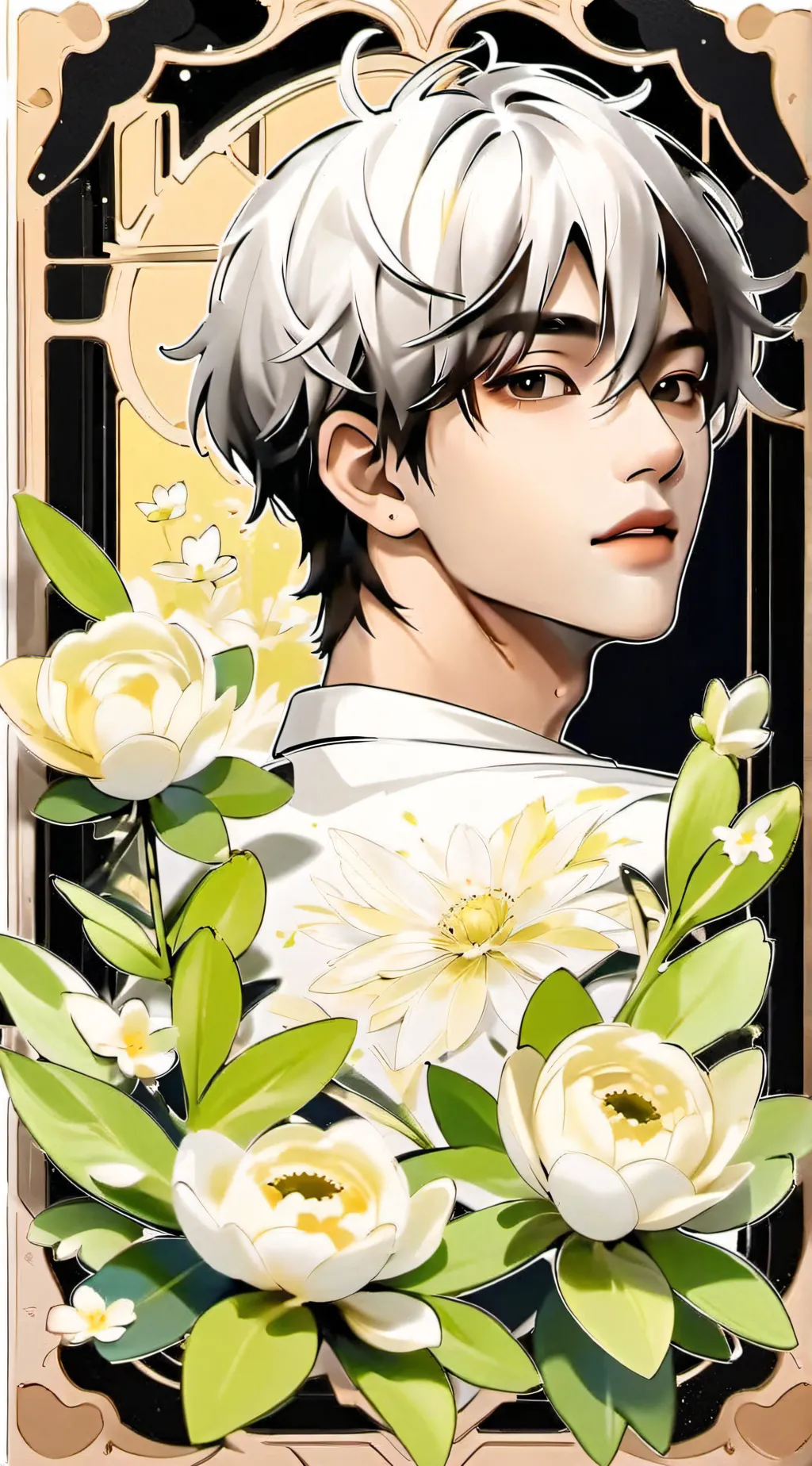 ai character: JUNGWON ENHYPEN background