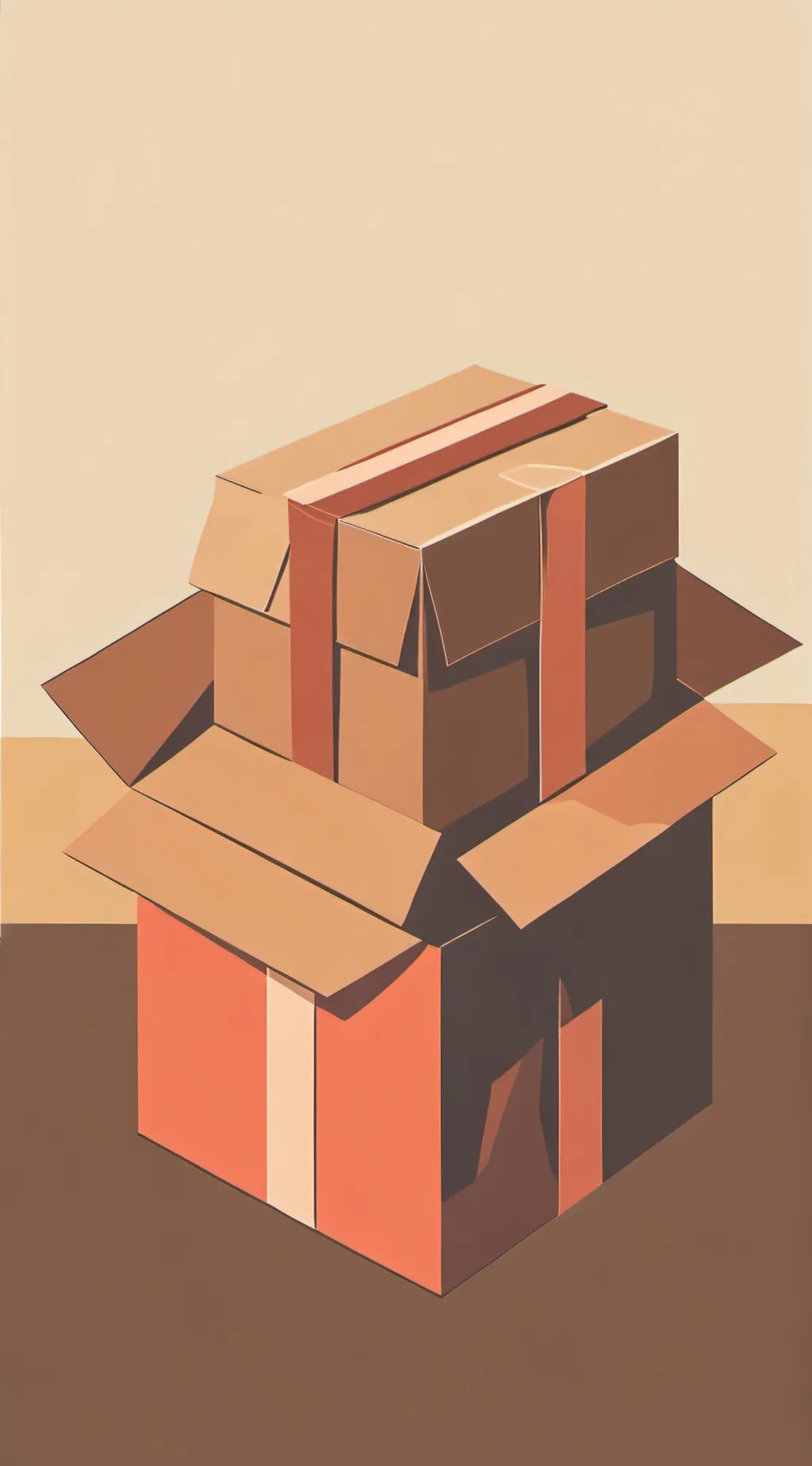 ai character: cardboard box background