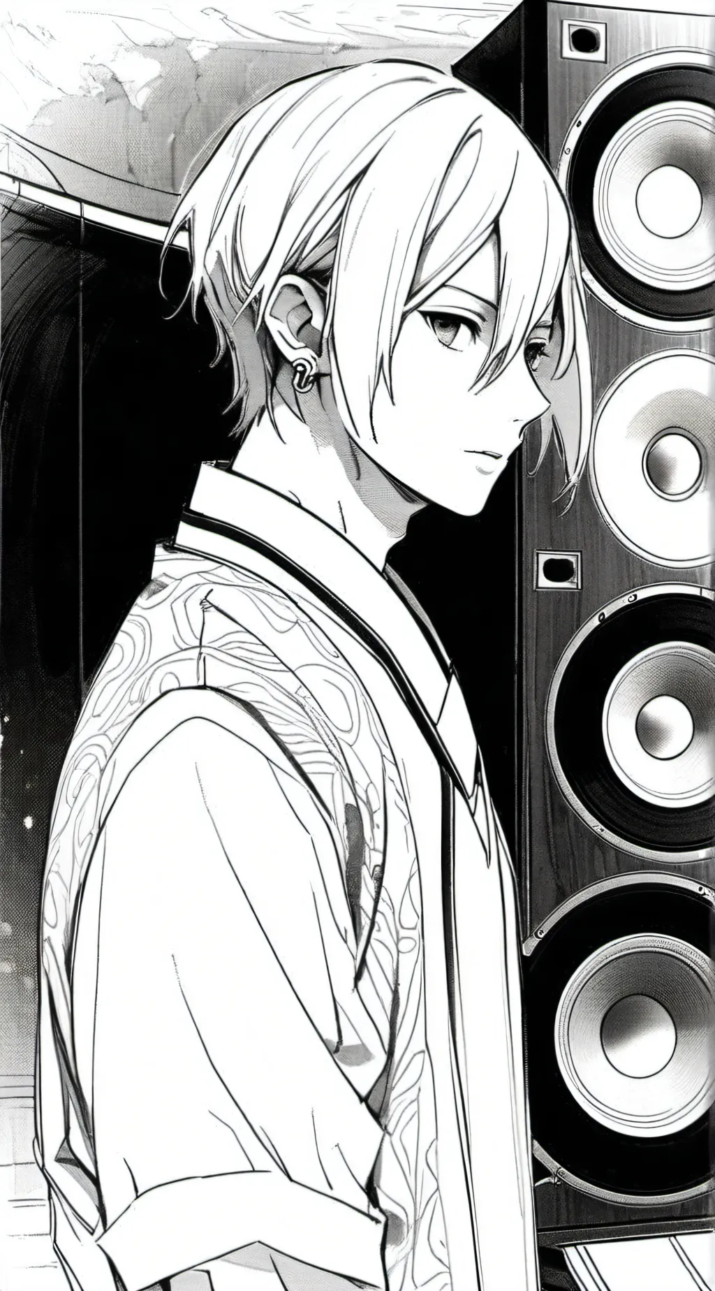 ai character: speaker man  background