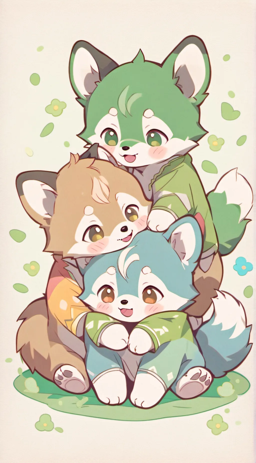 ai character: Baby wolves background