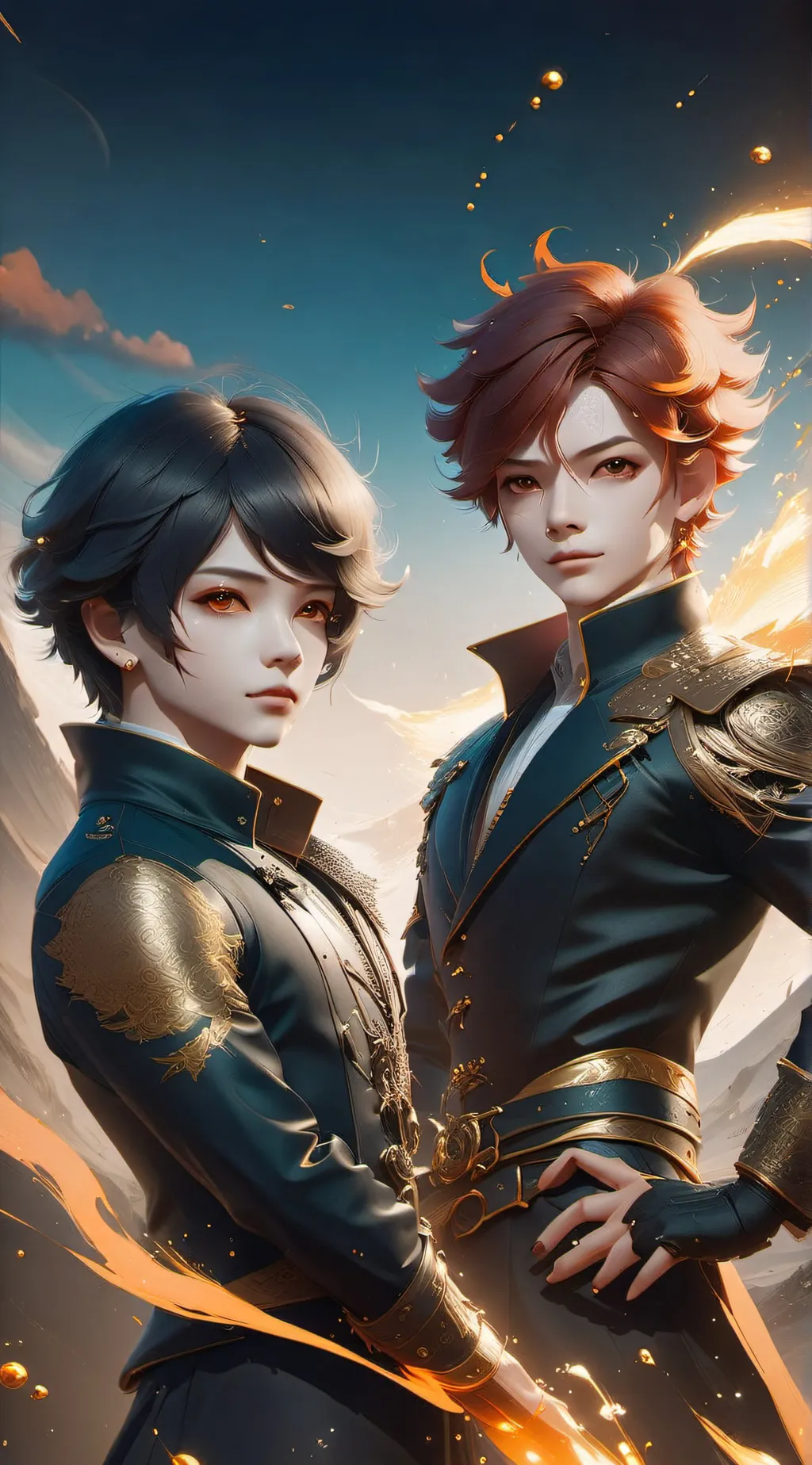 ai character: dukuu and shoto background