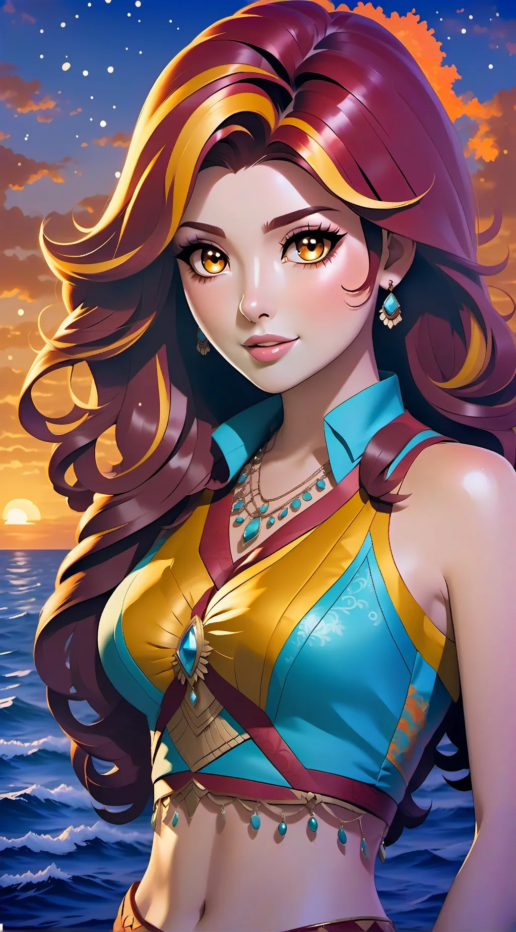 ai character: sunset shimmer  background