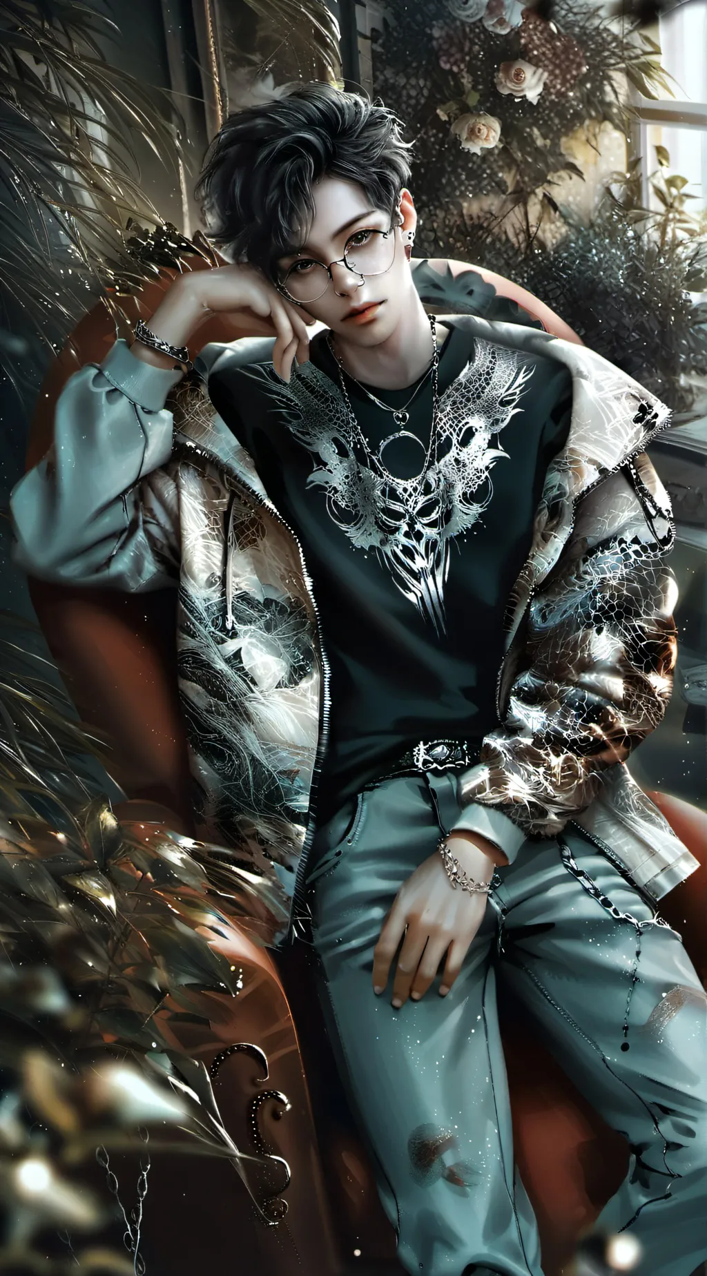 ai character: hyunjin door mate background