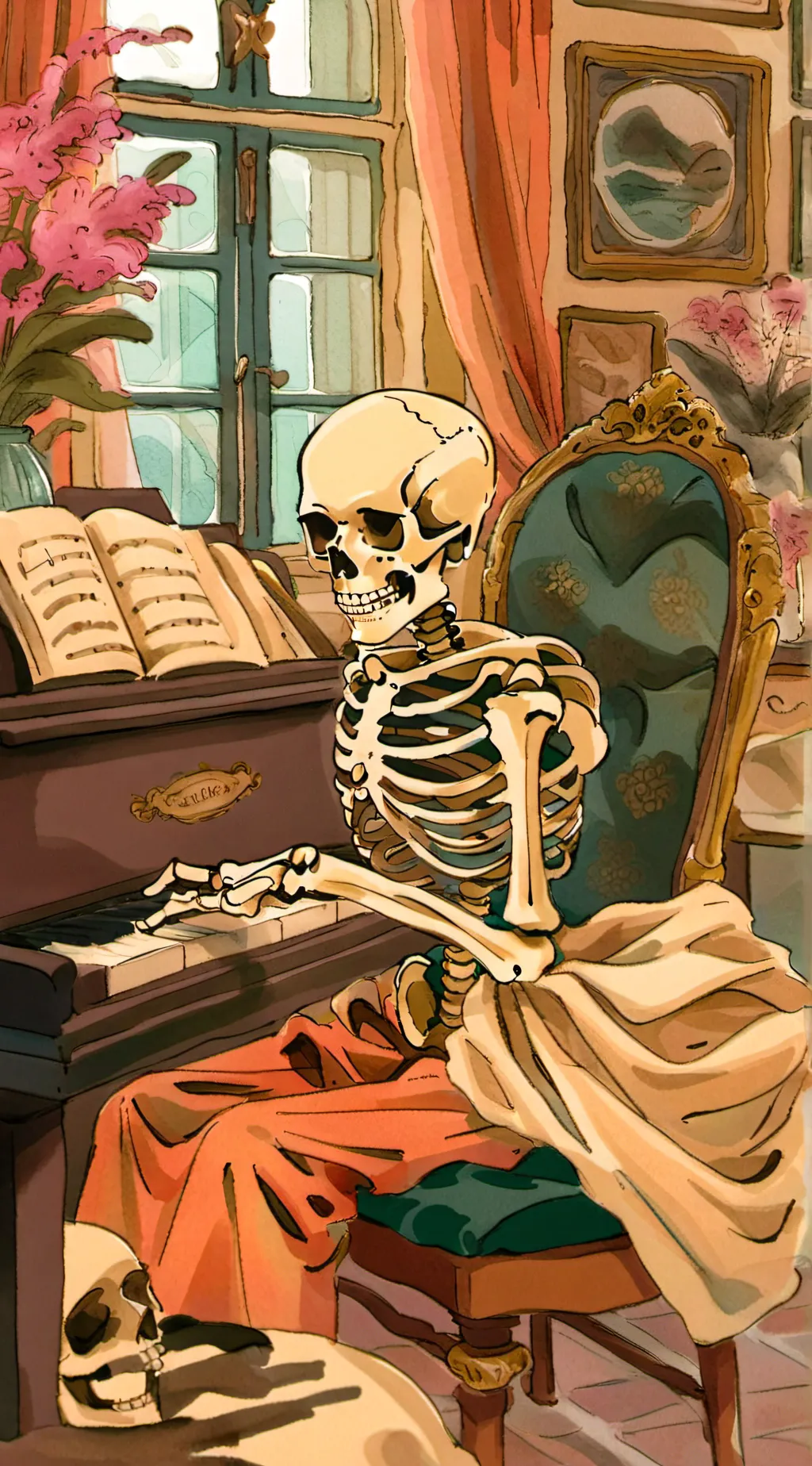 ai character: Skinny Skeletonguy background