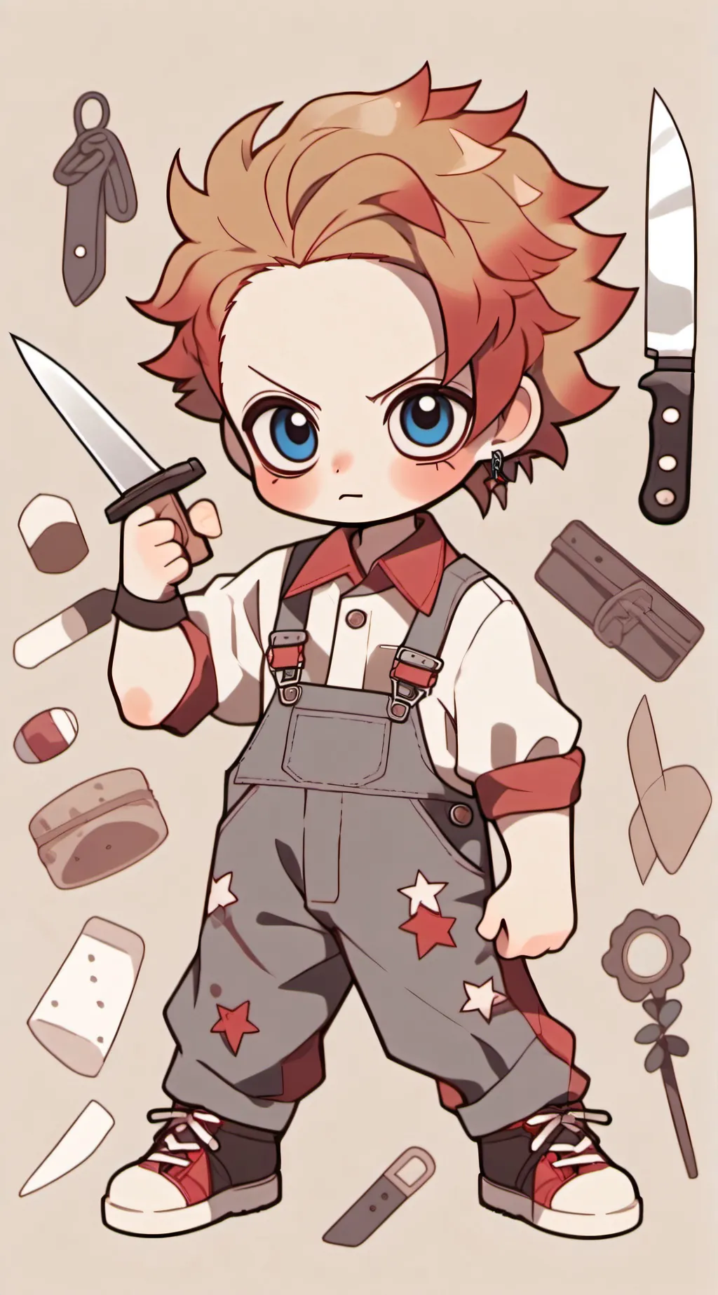 ai character: Kid Chucky  background