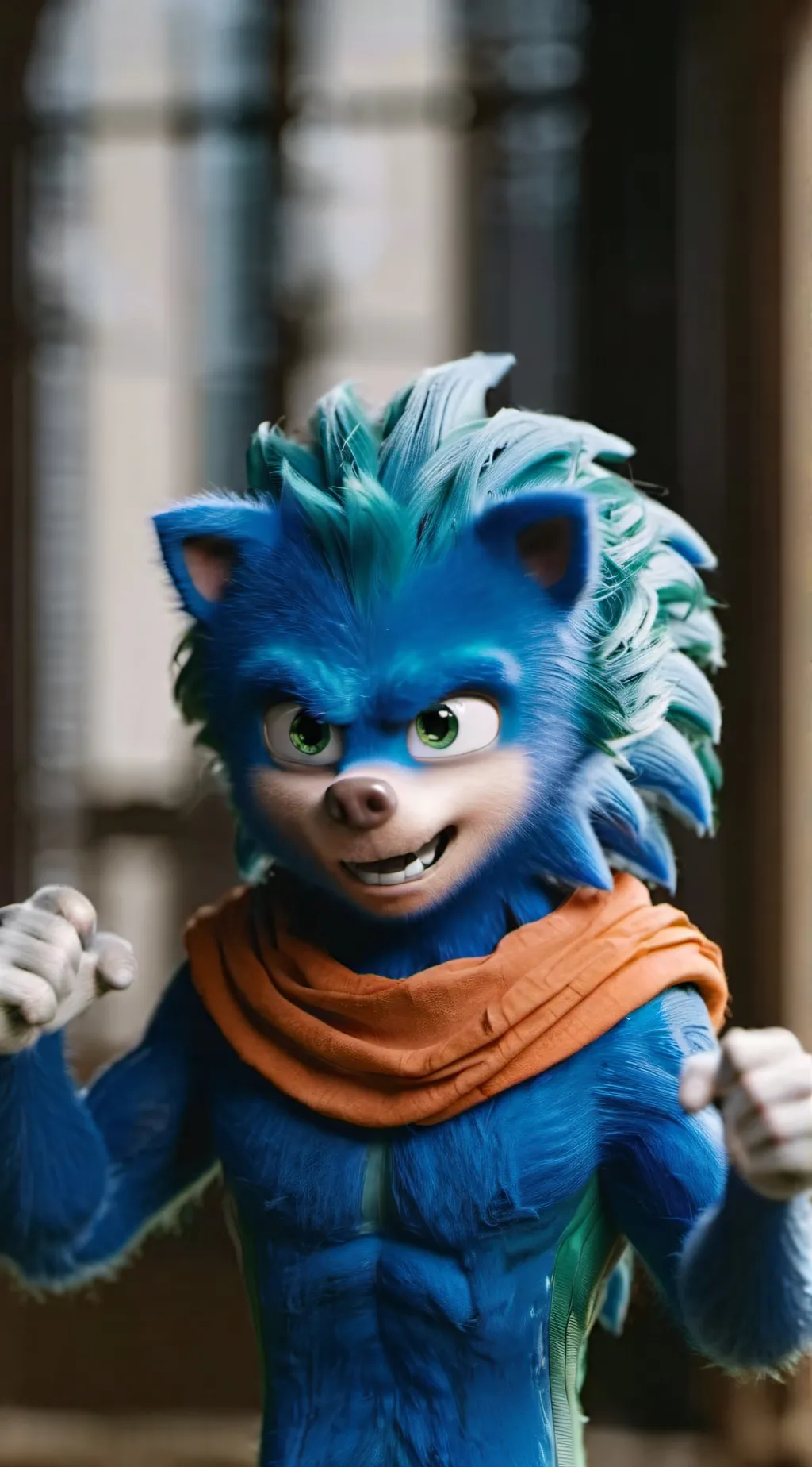 ai character: ulgy sonic background