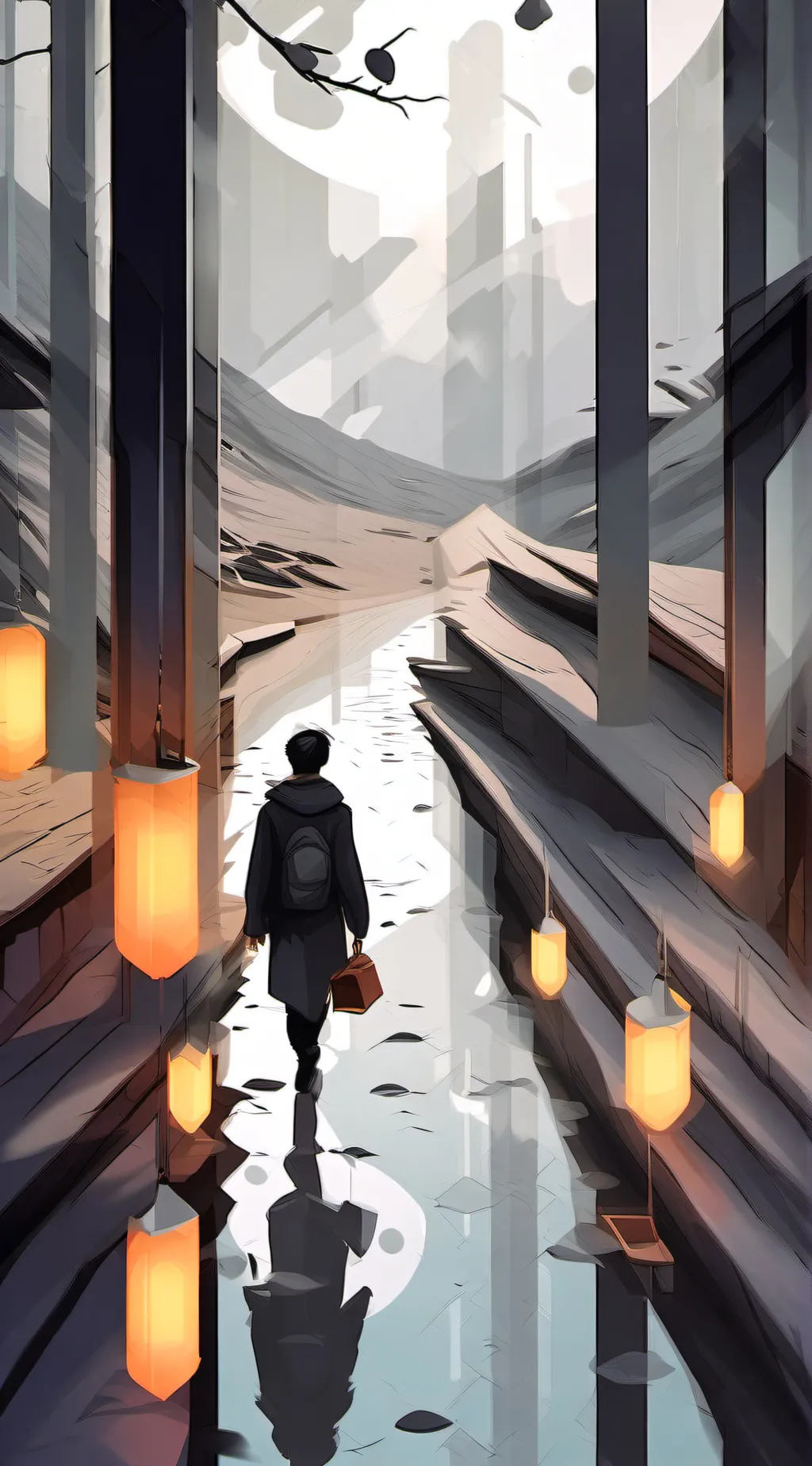 ai character: moon background