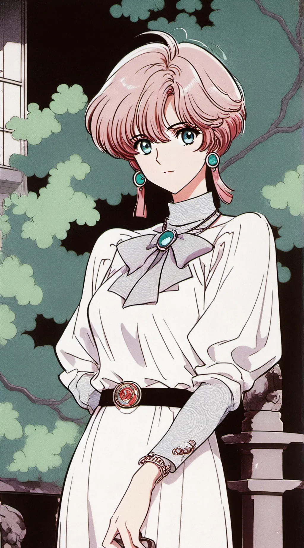 ai character: Violet background