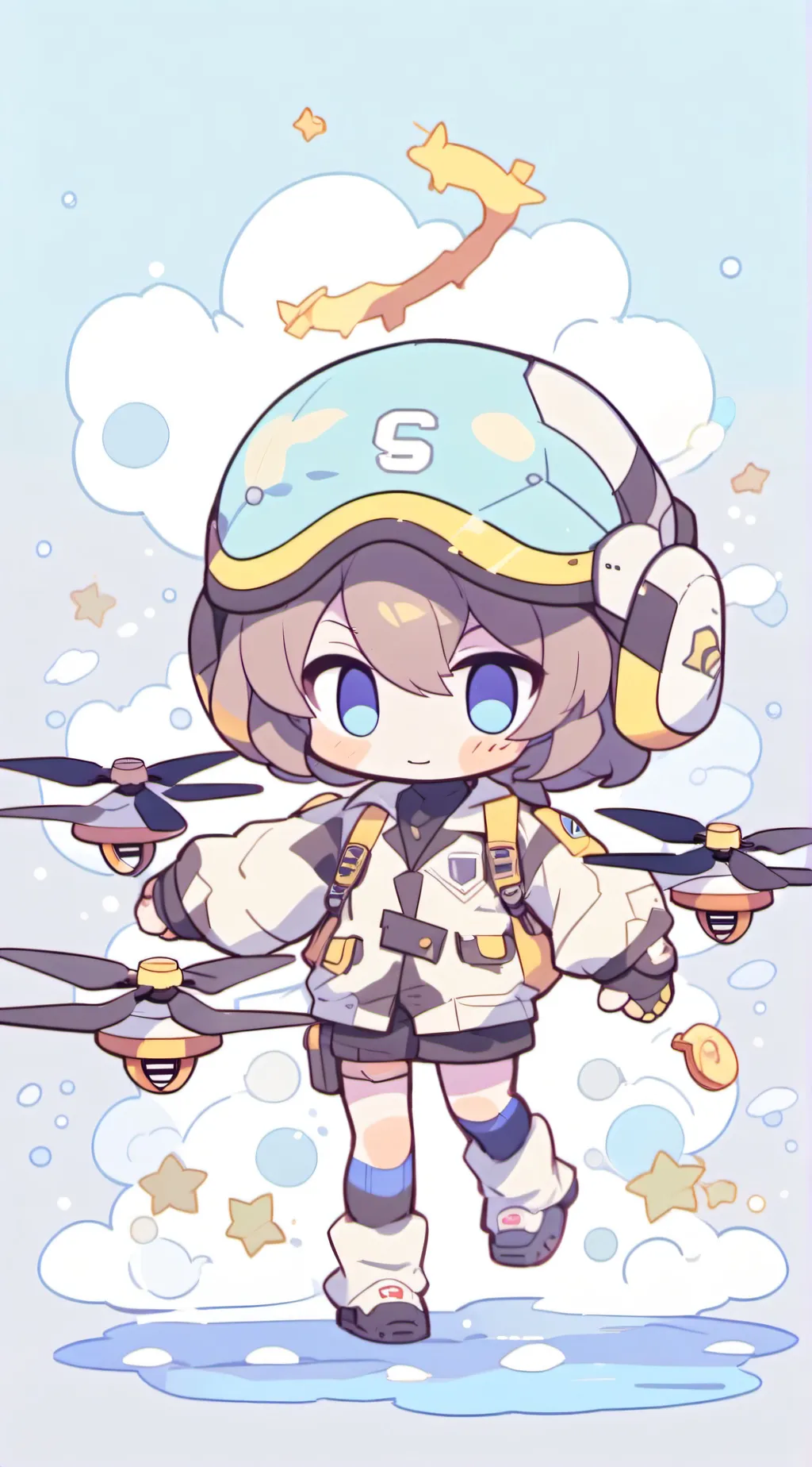 ai character: N x Uzi background