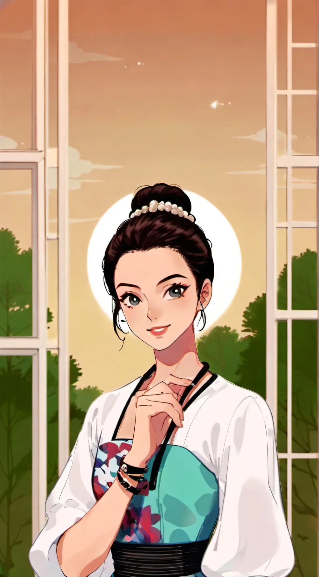 ai character: Hanbok Girl background