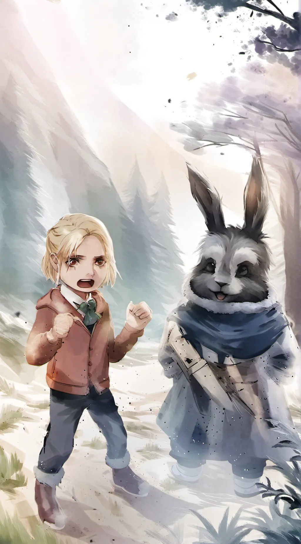 ai character: HARPY hare background