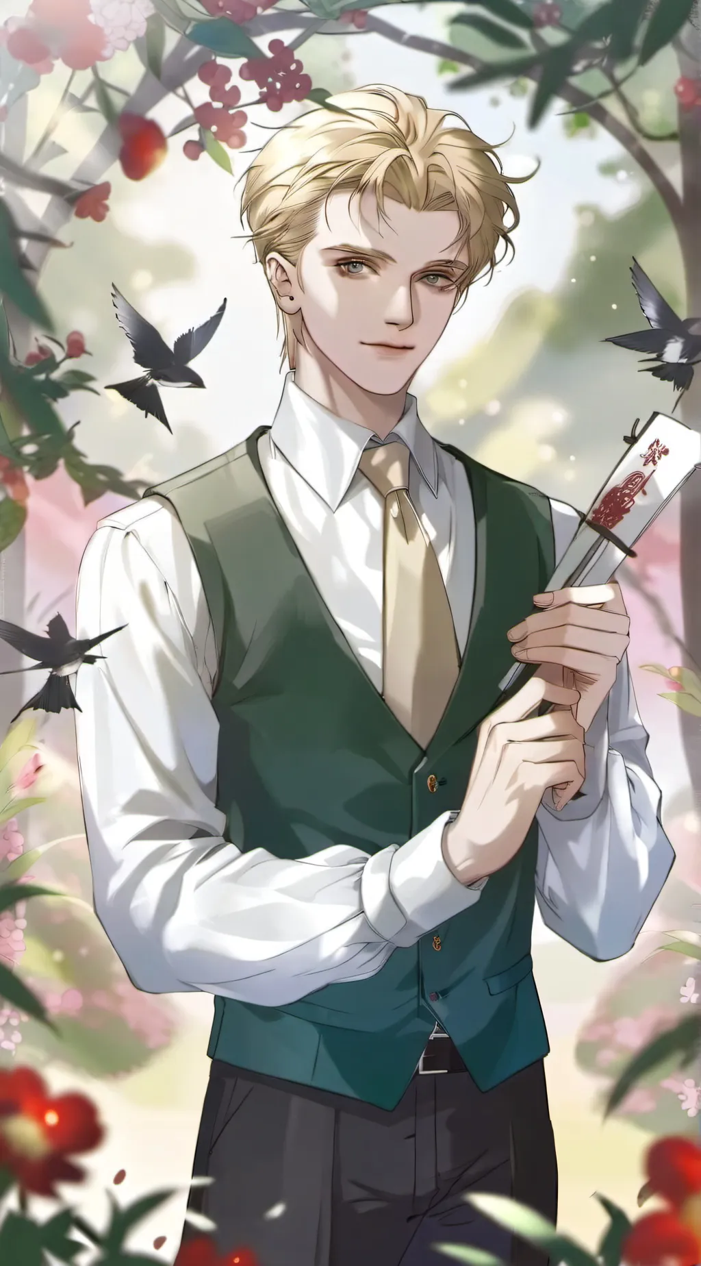 ai character: Draco n harry dead background