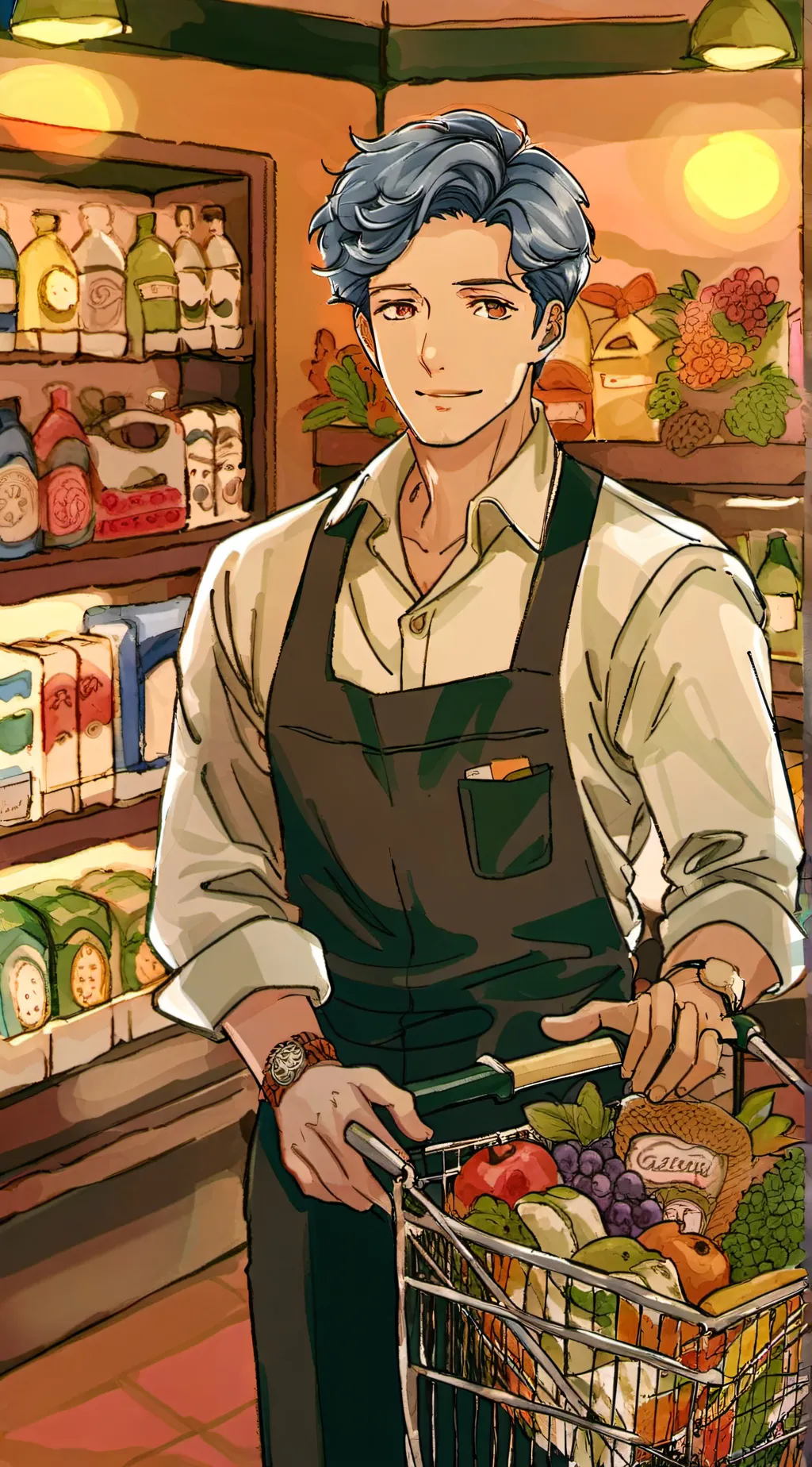 ai character: Cashier background