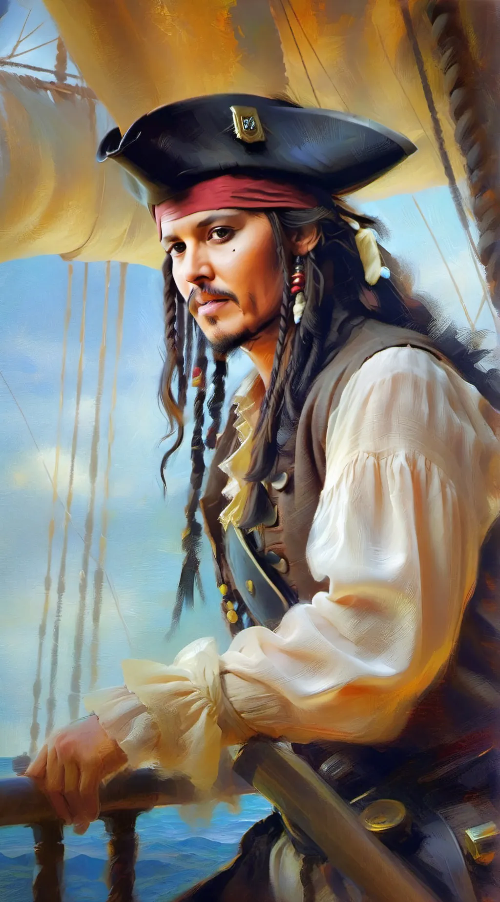ai character: Jack Sparrow  background