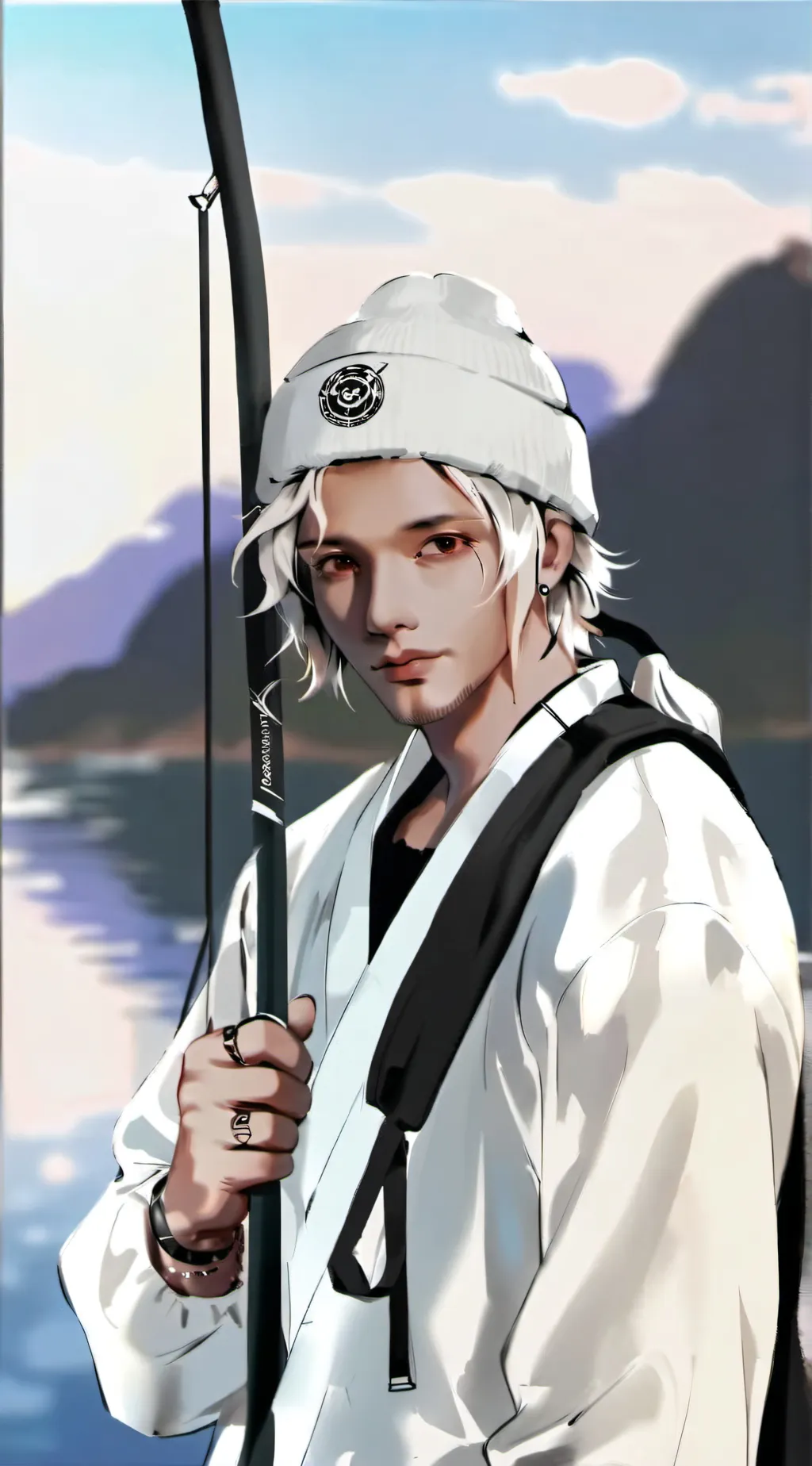 ai character: black pencil boy background