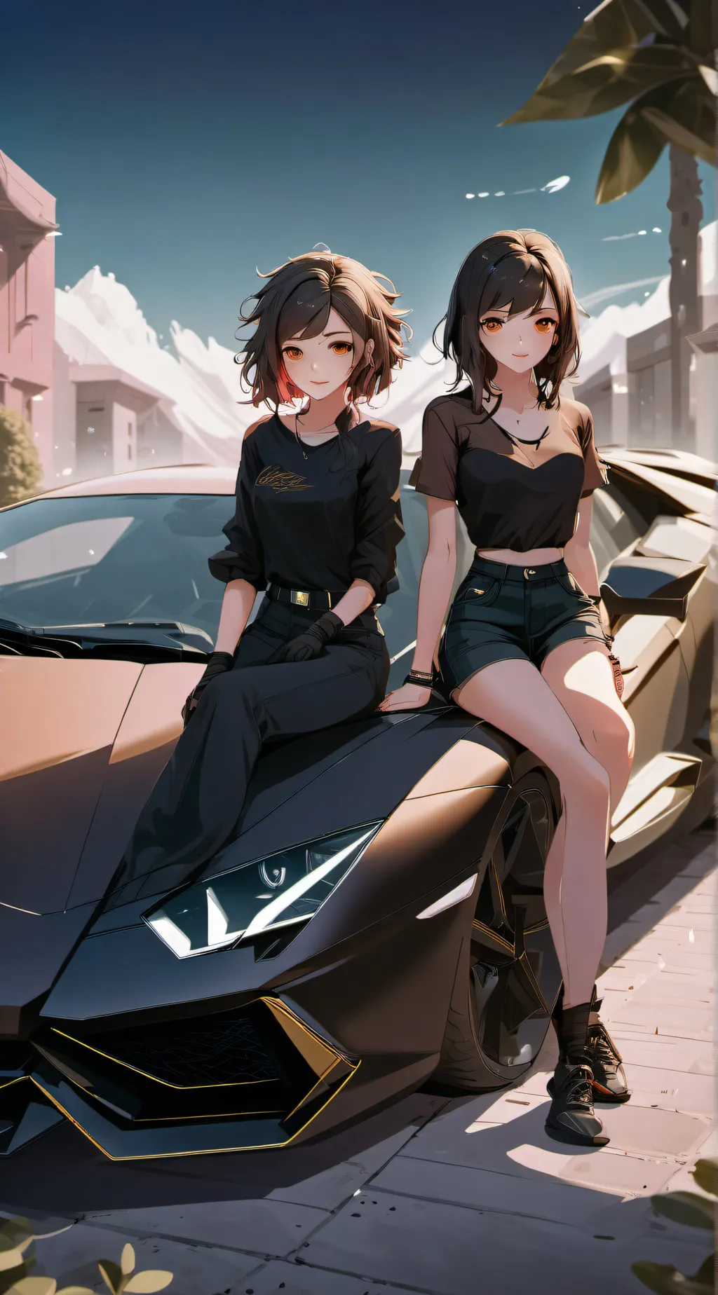 ai character: mia and Lilith  background