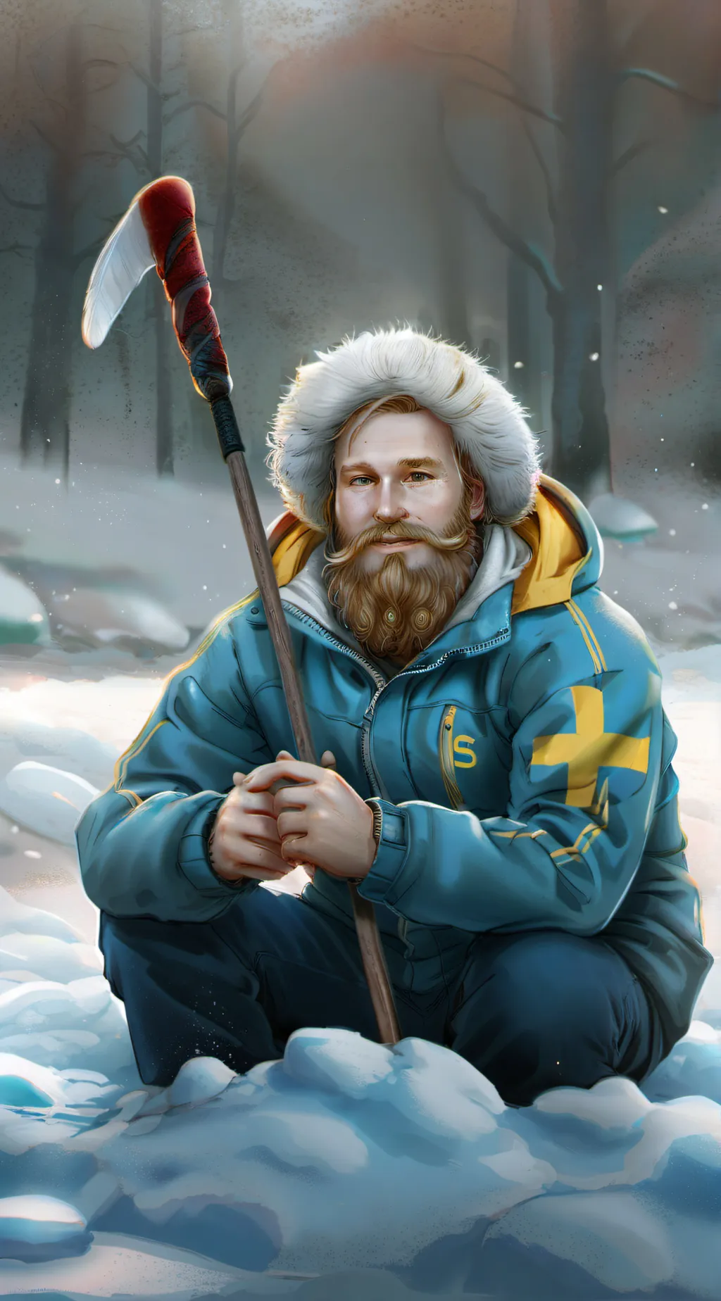 ai character: Sweden  background