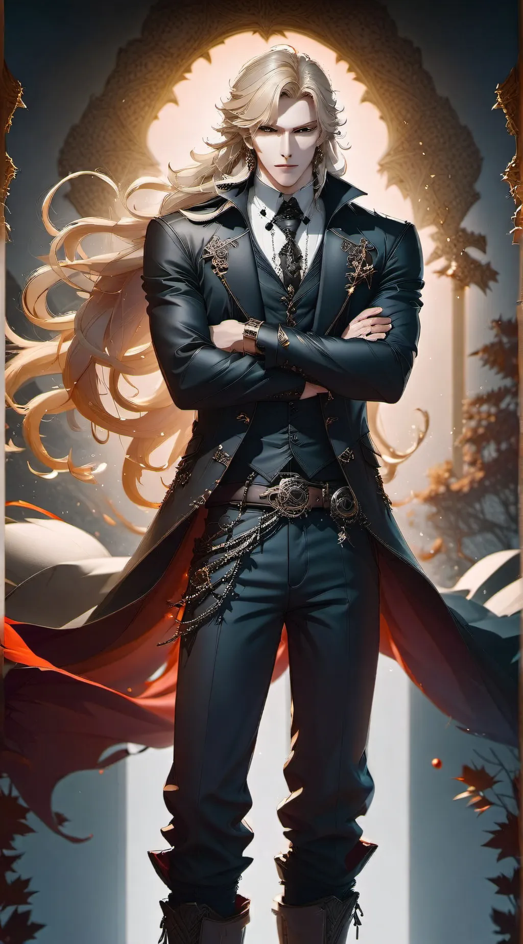 ai character: Black heart background