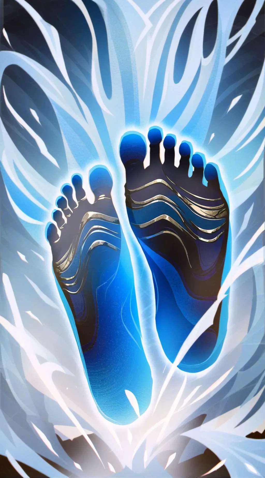 ai character: hh footprints background