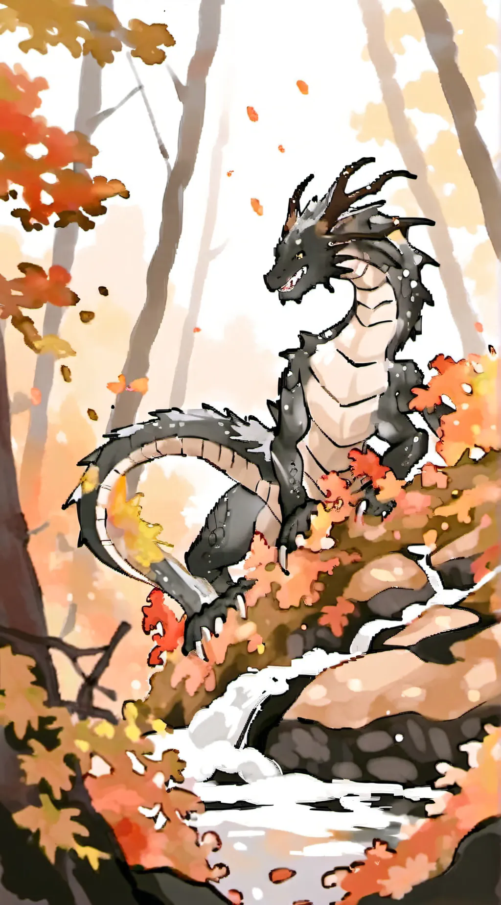 ai character: Dragon forest background