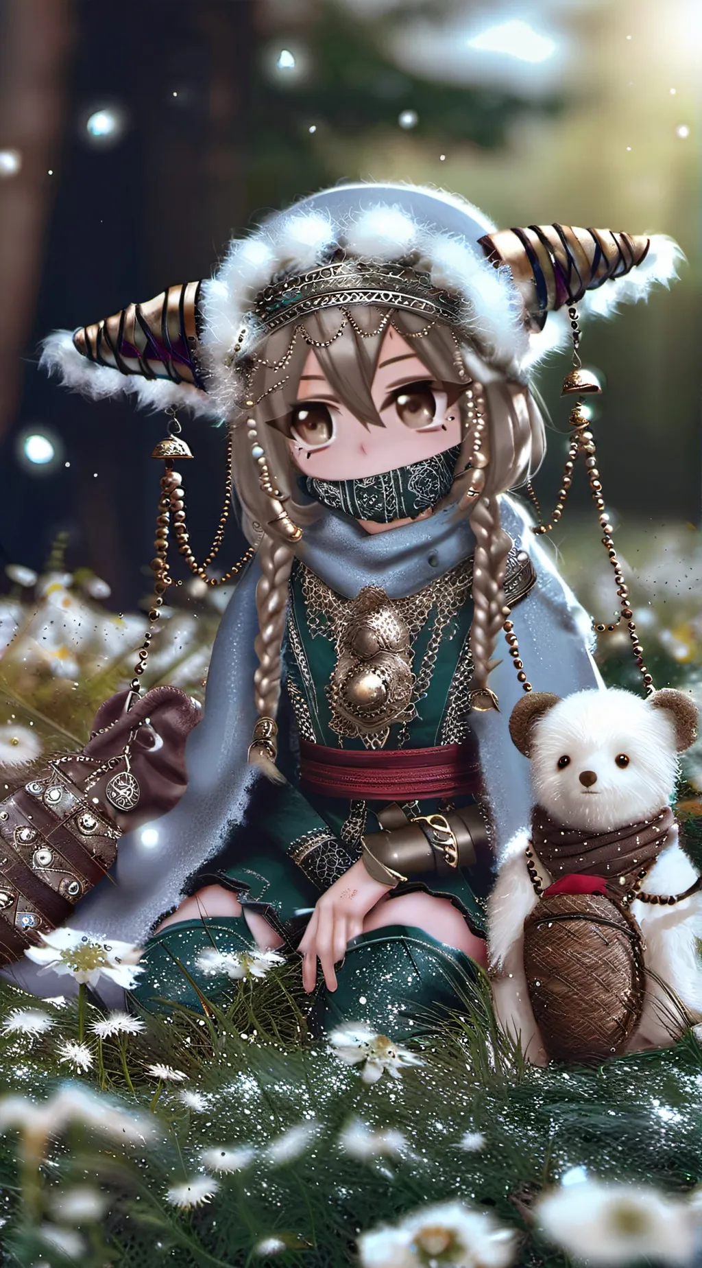 ai character: Snowy ￼ background