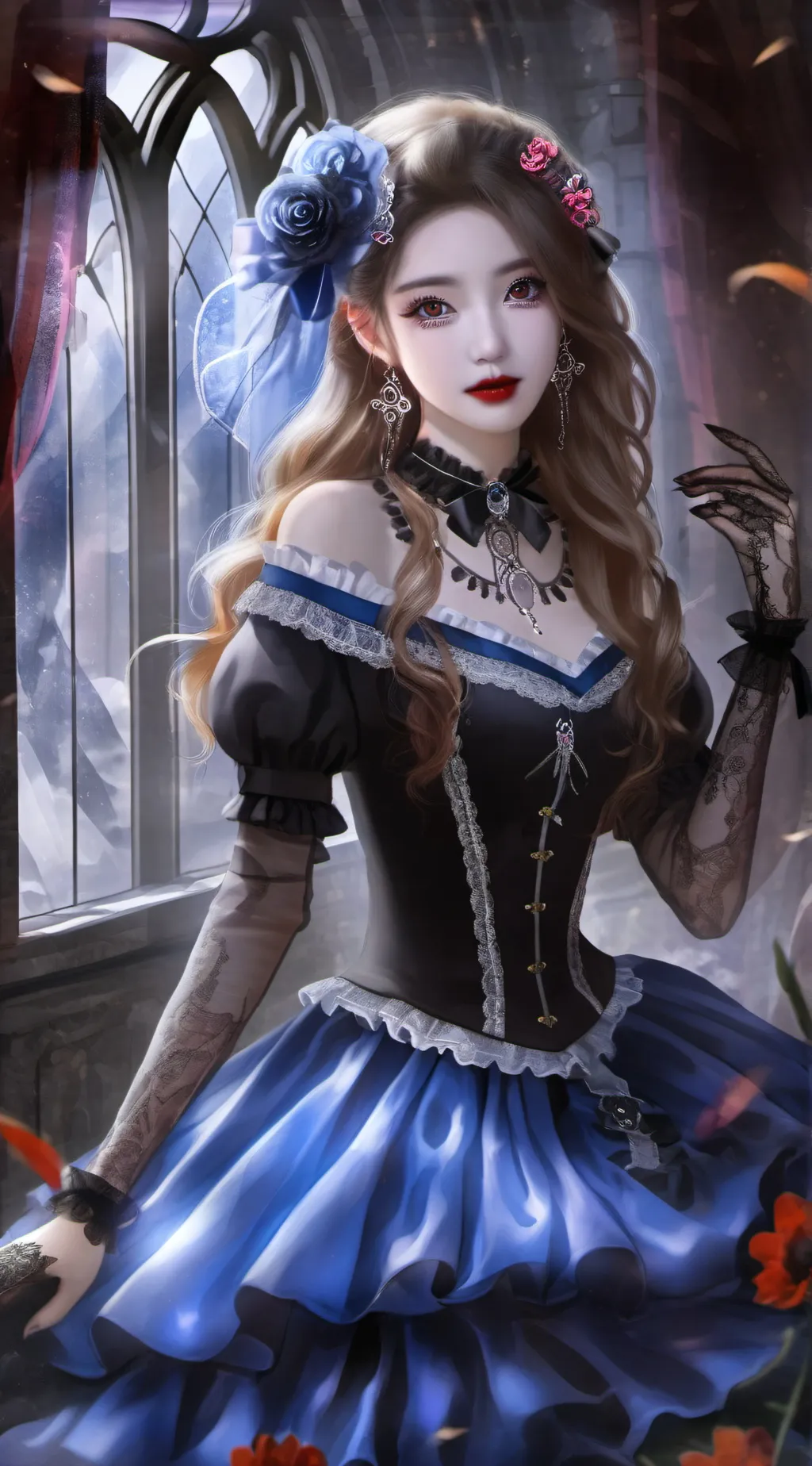 ai character: cute girl  background