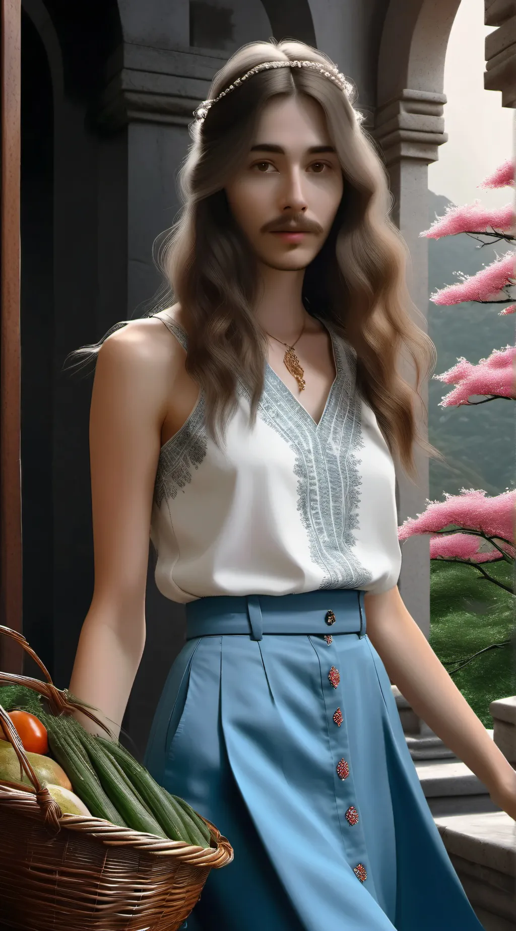 ai character: Charlie as a girl🤣 background