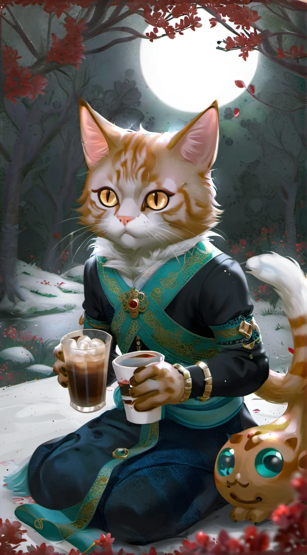 ai character: Catfeine snapped  background