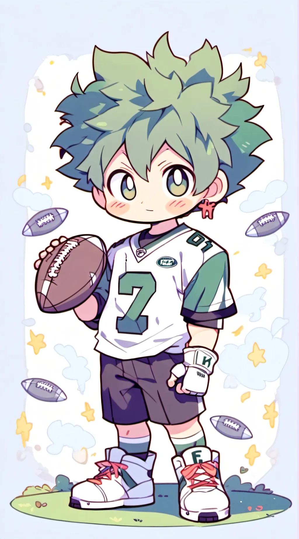 ai character: football deku background