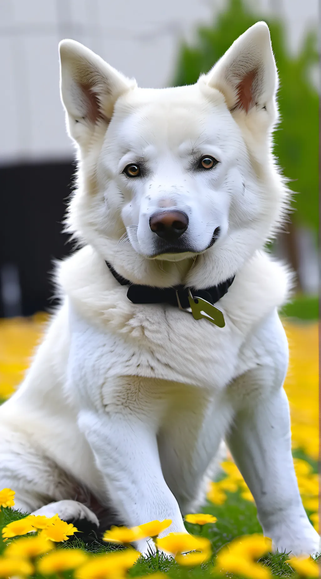 ai character: White husky background