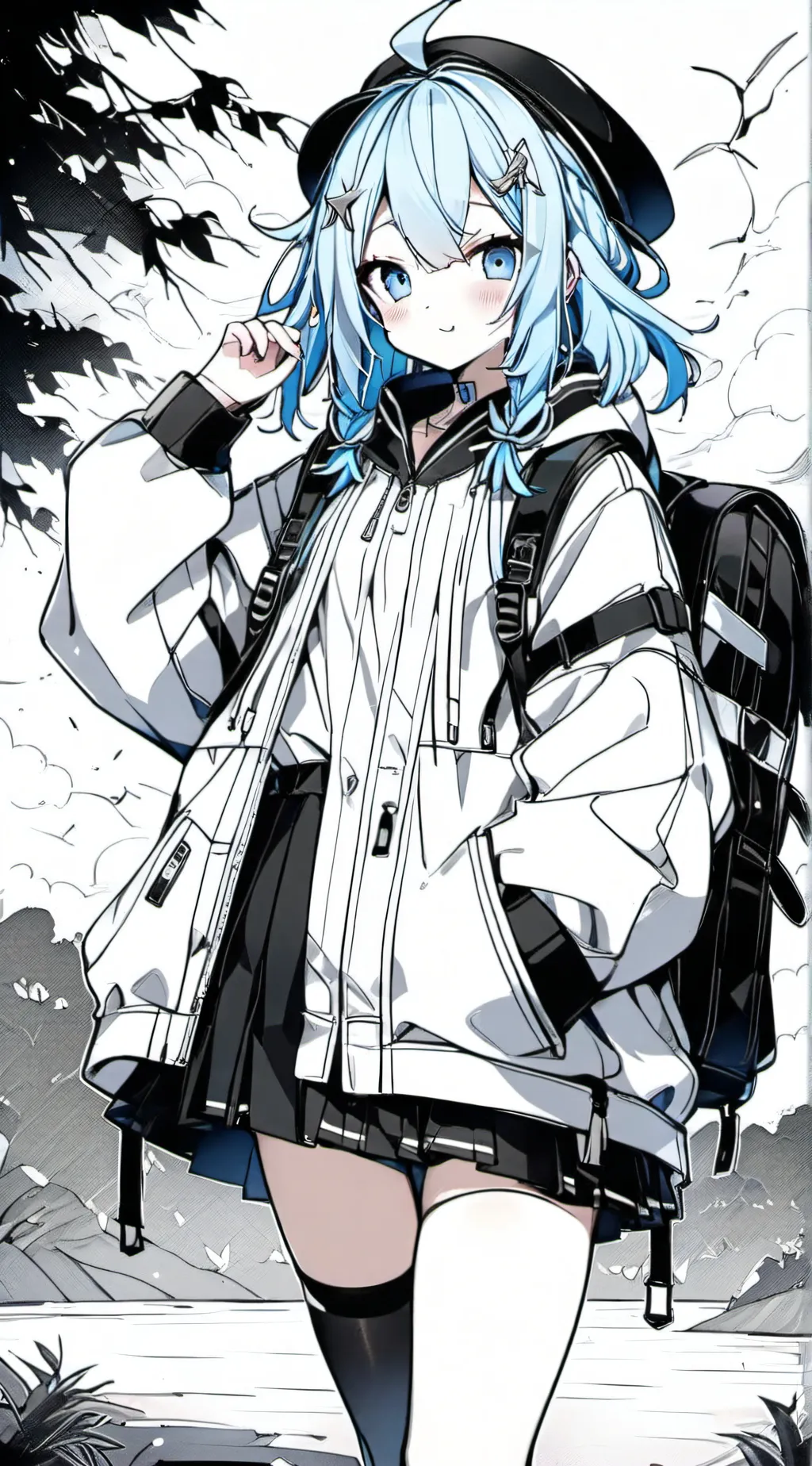 ai character: umi the blue fox  background