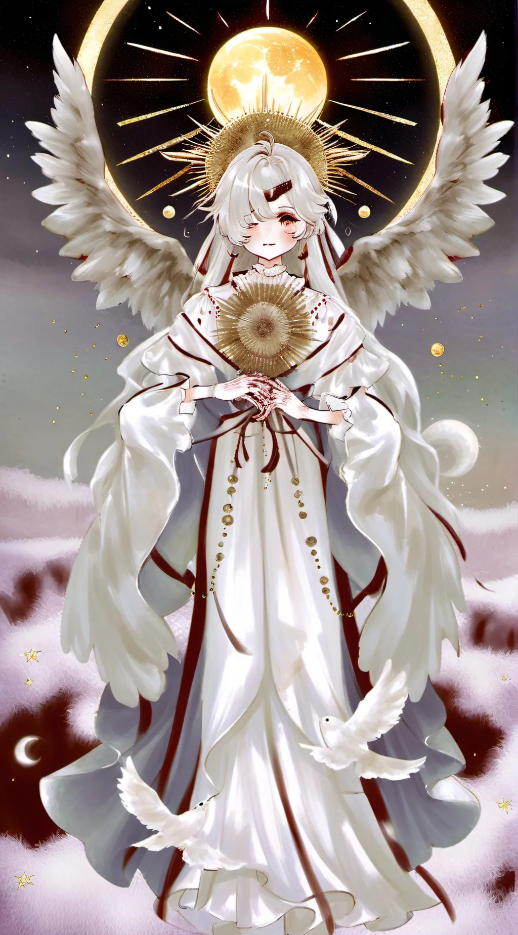 ai character: Sun and moon show background