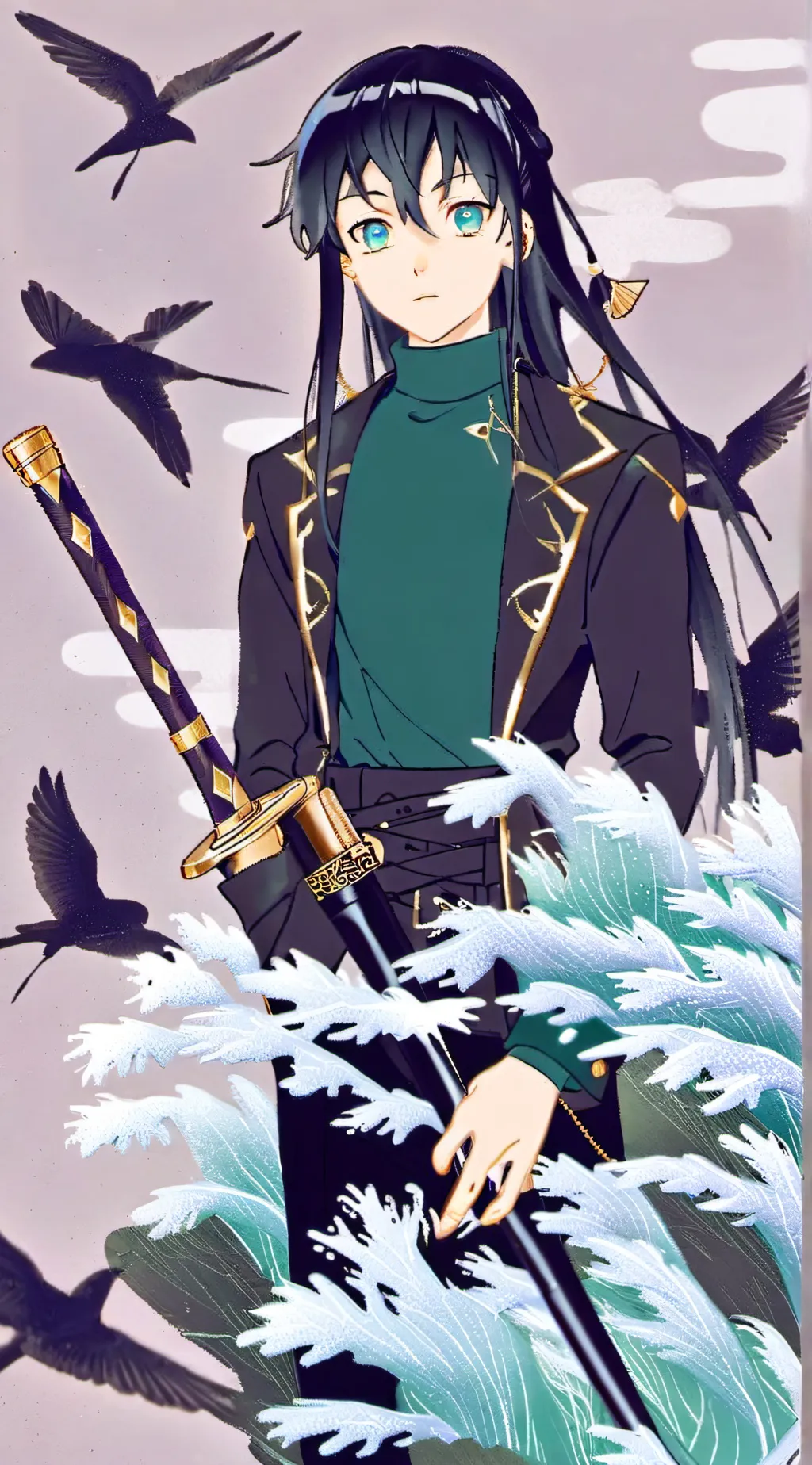 ai character: 💙Muichiro's B-Day🌫 background