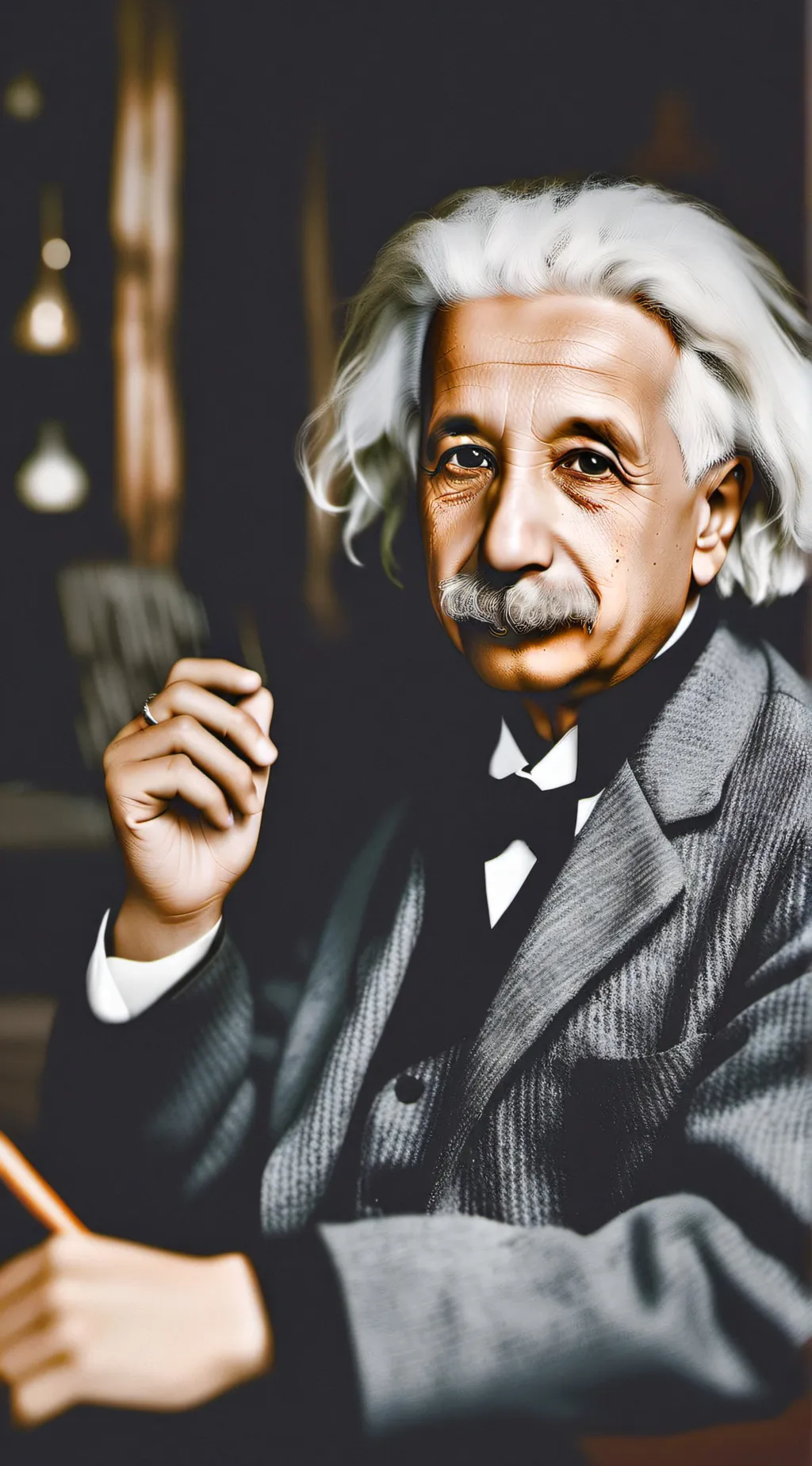 ai character: albert einstein background
