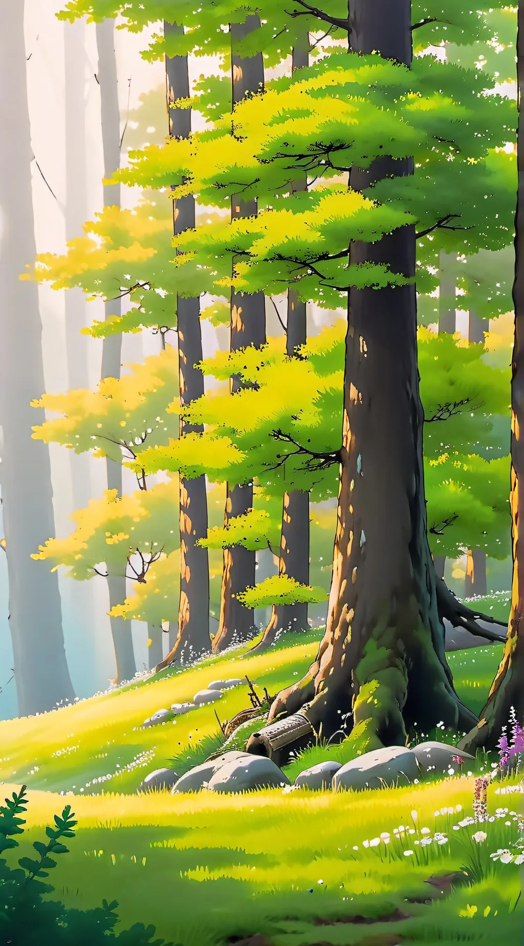 ai character: hashiras camping  background