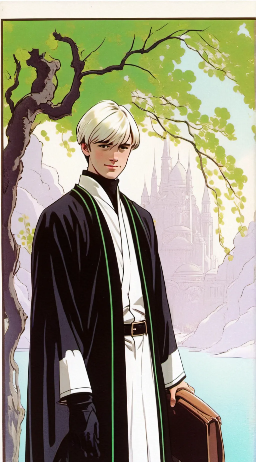 ai character: Draco Malfoy 😬🤔🤨😶😎 background