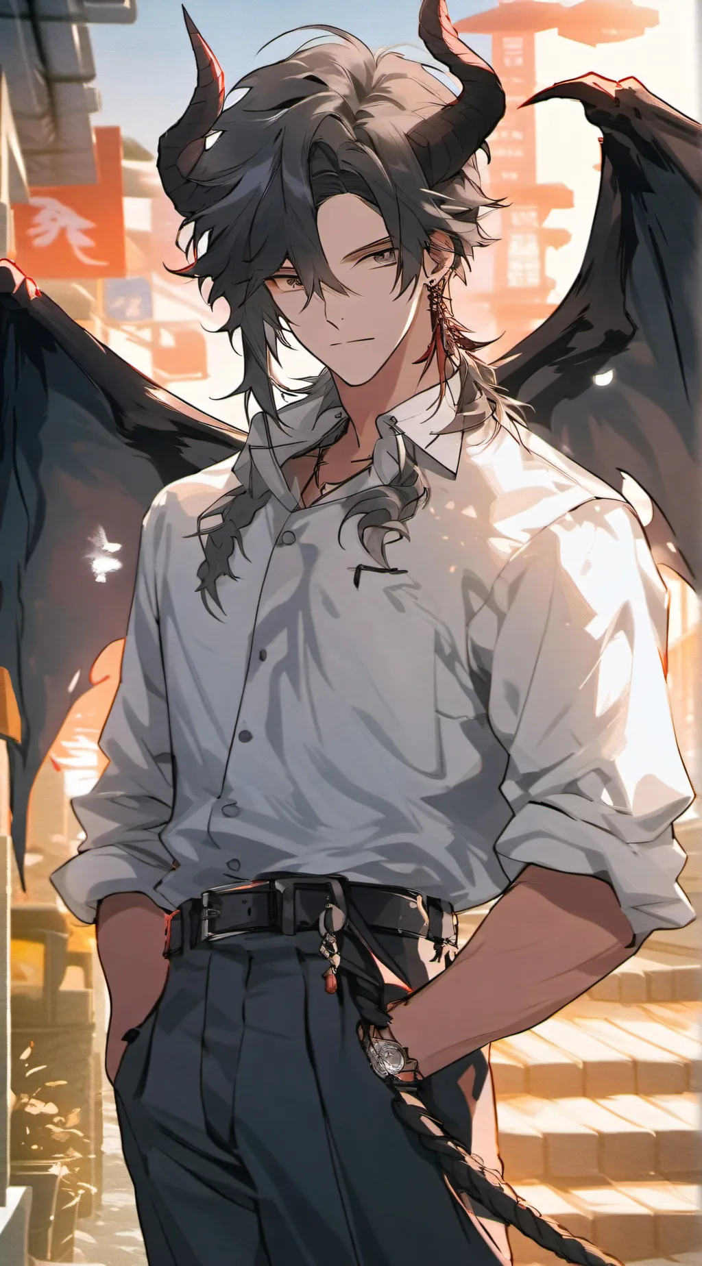 ai character: Damien background