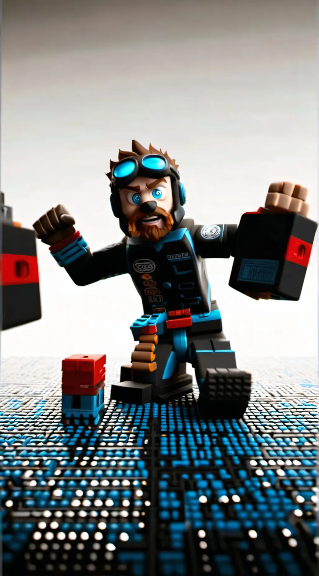 ai character:  Lego man background