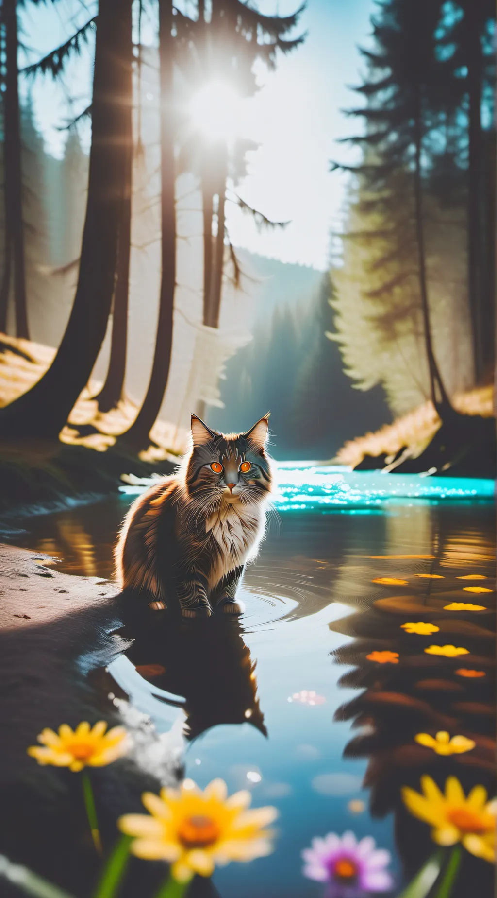 ai character: magical forest background