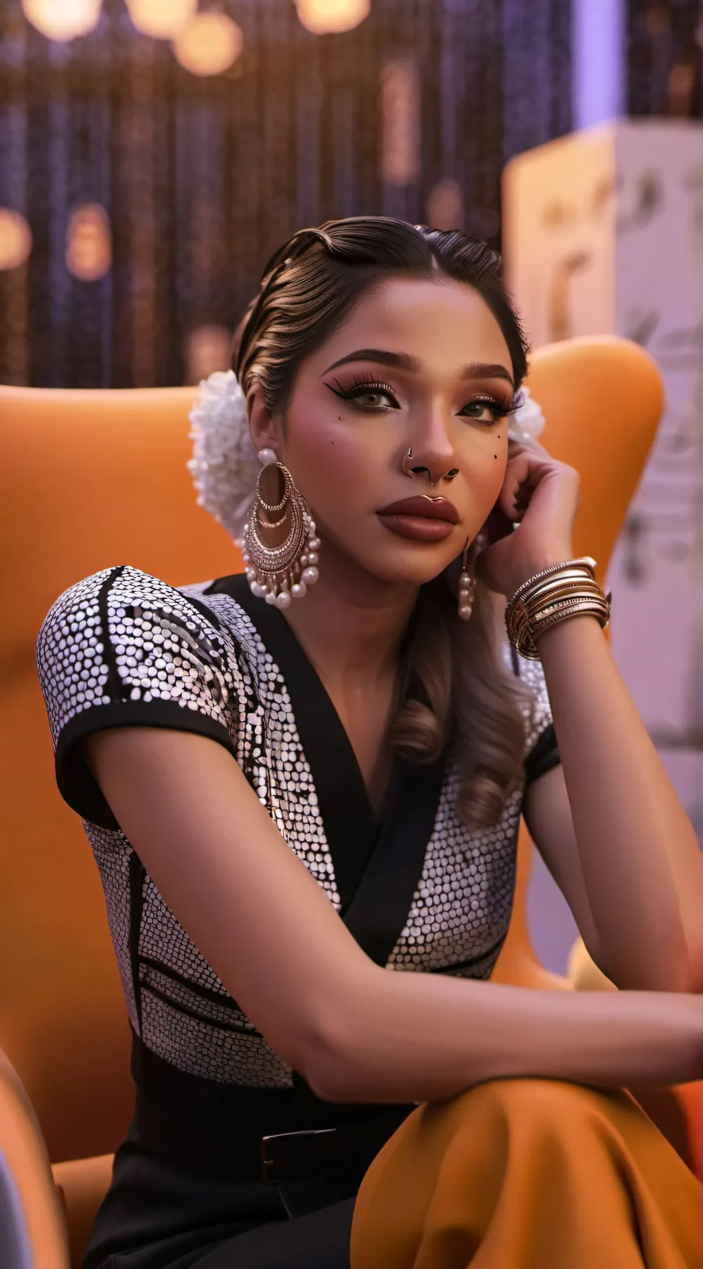 ai character: Angelina  background