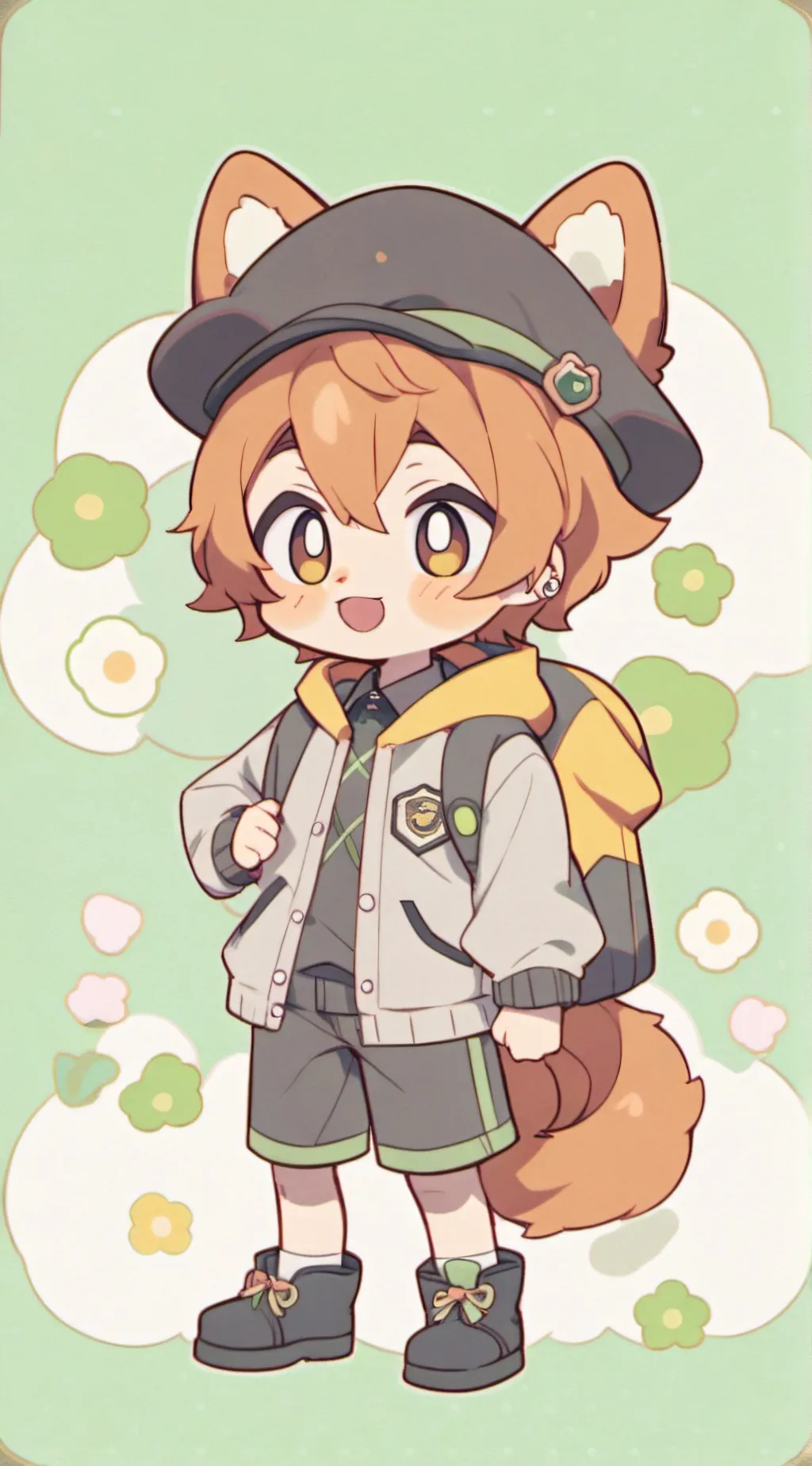 ai character: smiling critters background