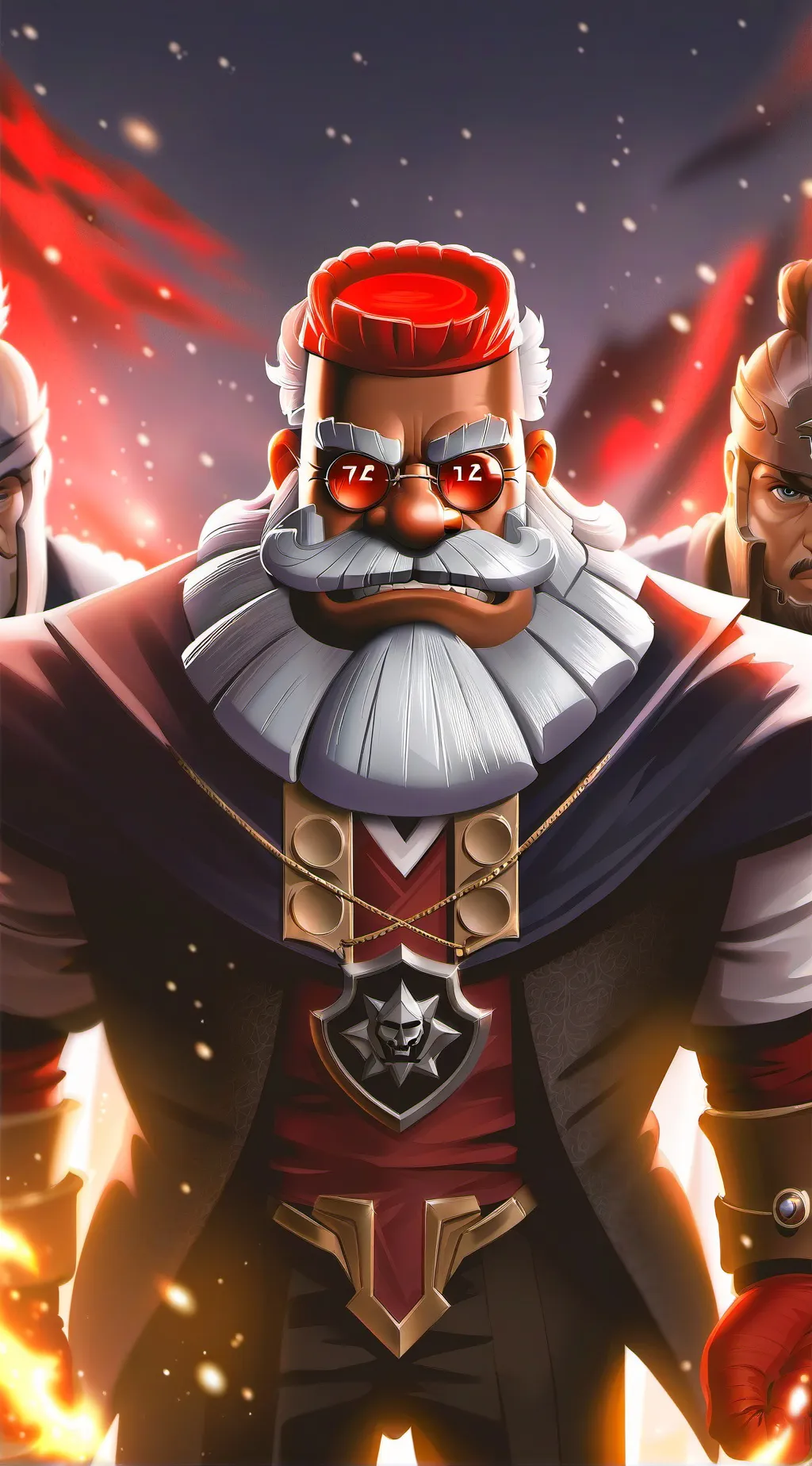 ai character:  angry  Santa  background