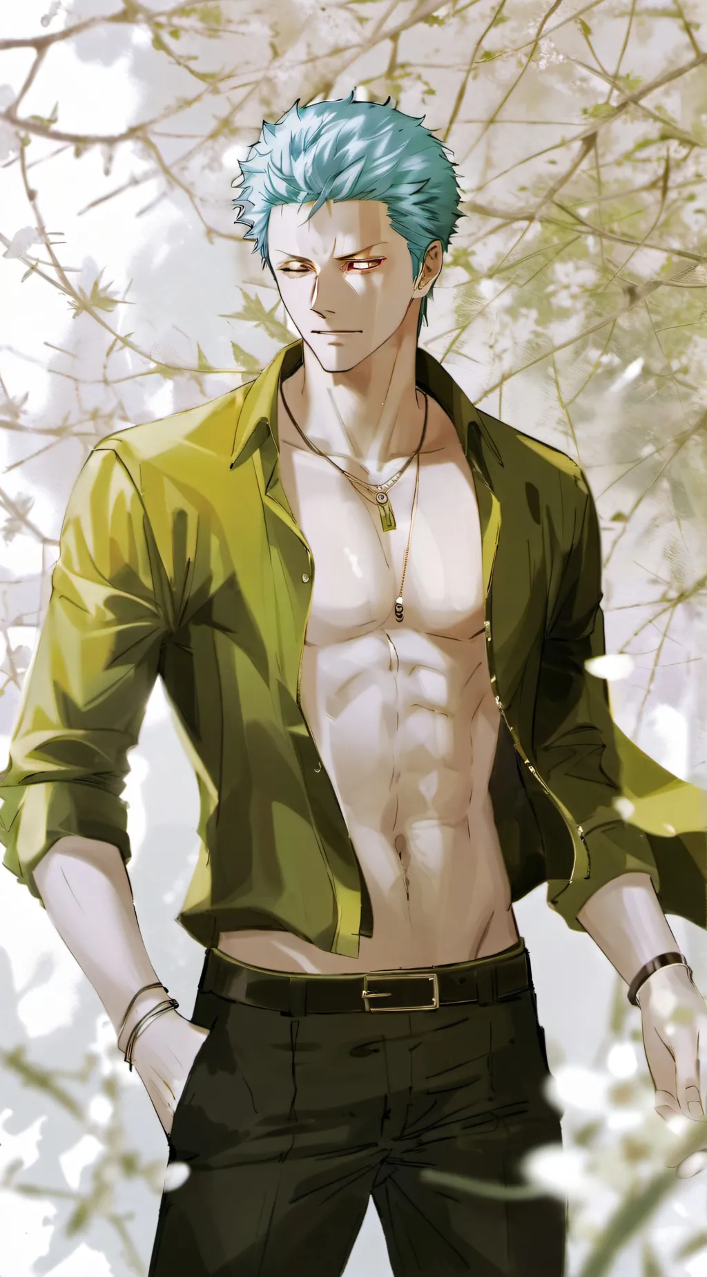 ai character: Zoro  background